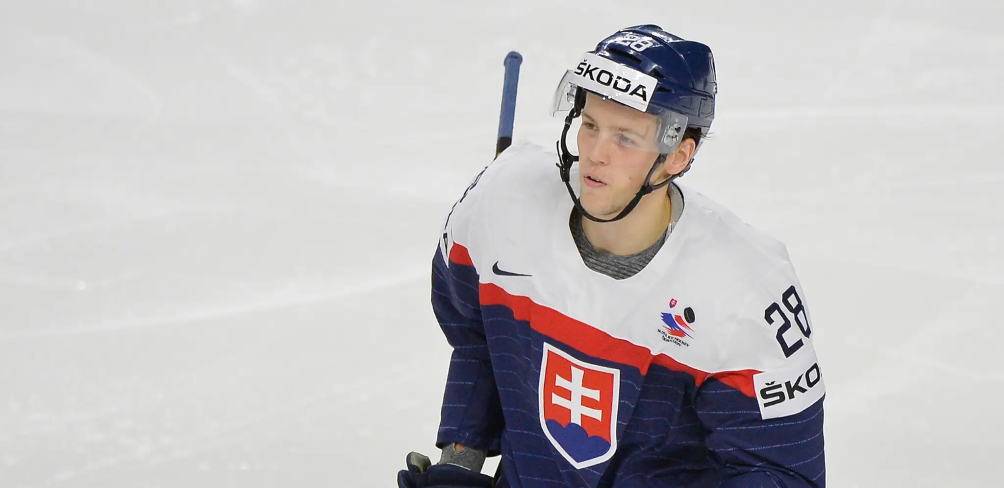 Na snímke brankár Július Hudáček (Slovensko) a  Frederik Storm (Dánsko).