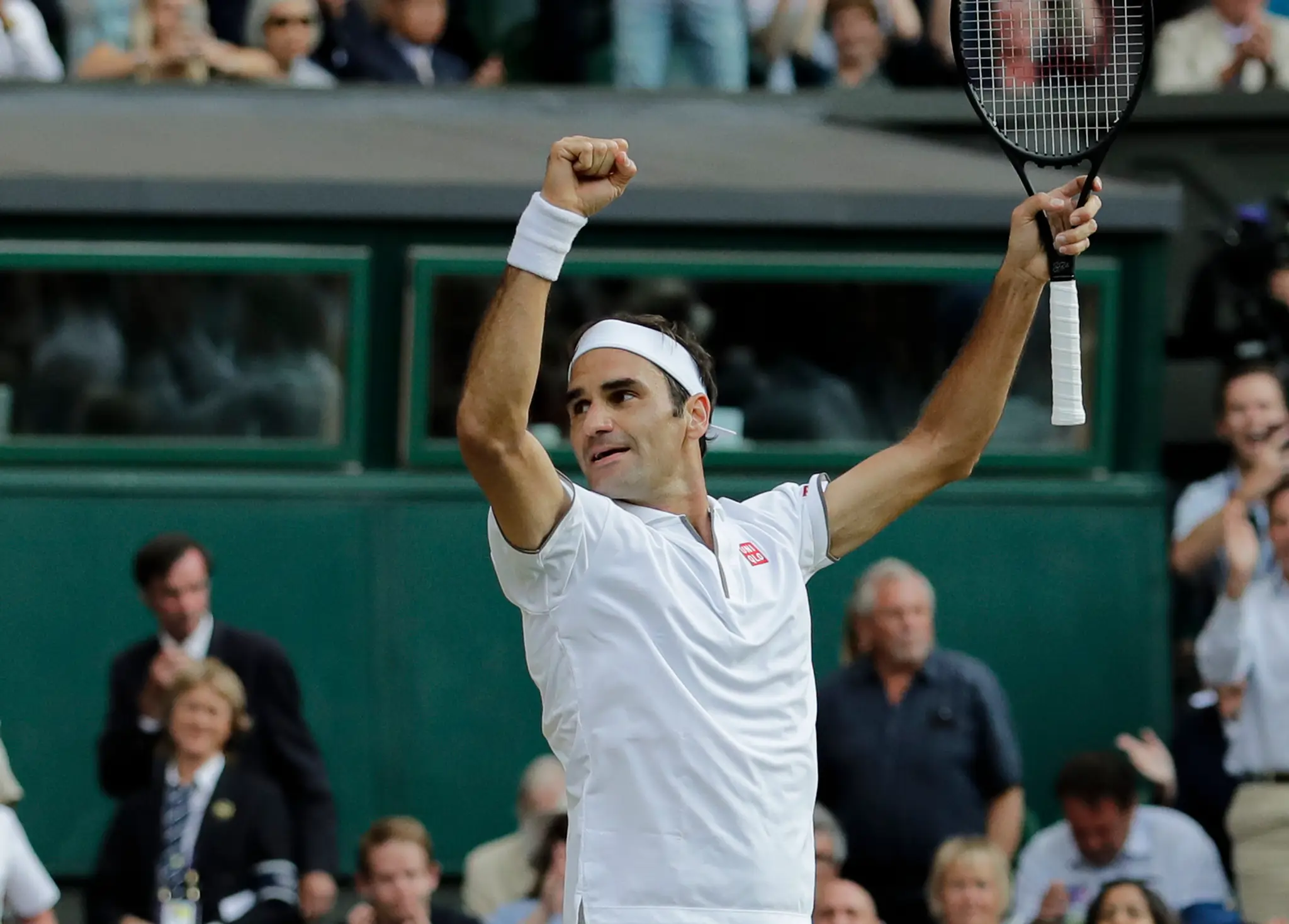 Tenista Roger Federer v semifinále Wimbledonu.