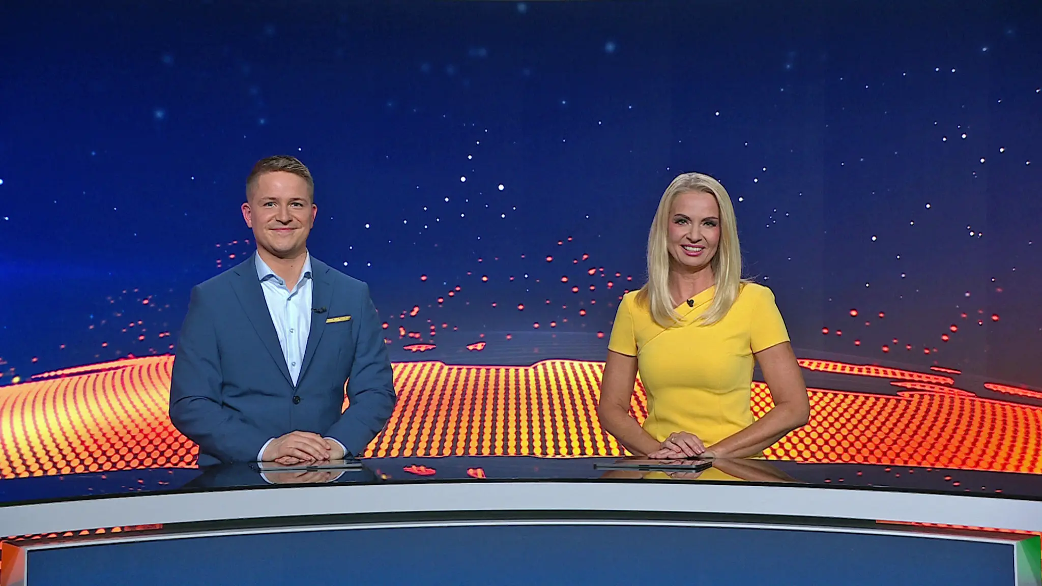 Dominik Matulaj a Marianna Ďurianová v relácii Televízne noviny