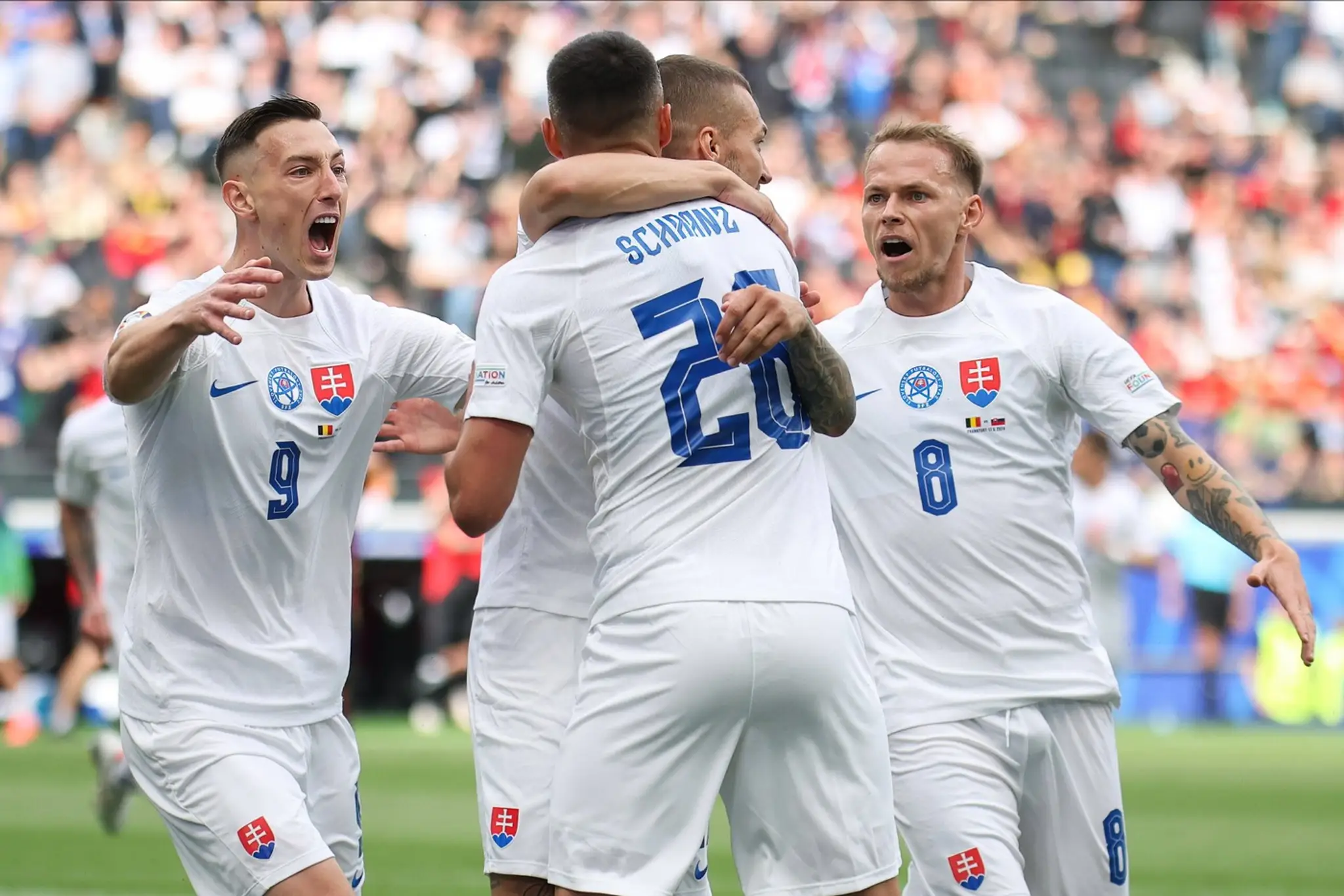 Slovenskí reprezentanti na Eure v Nemecku.