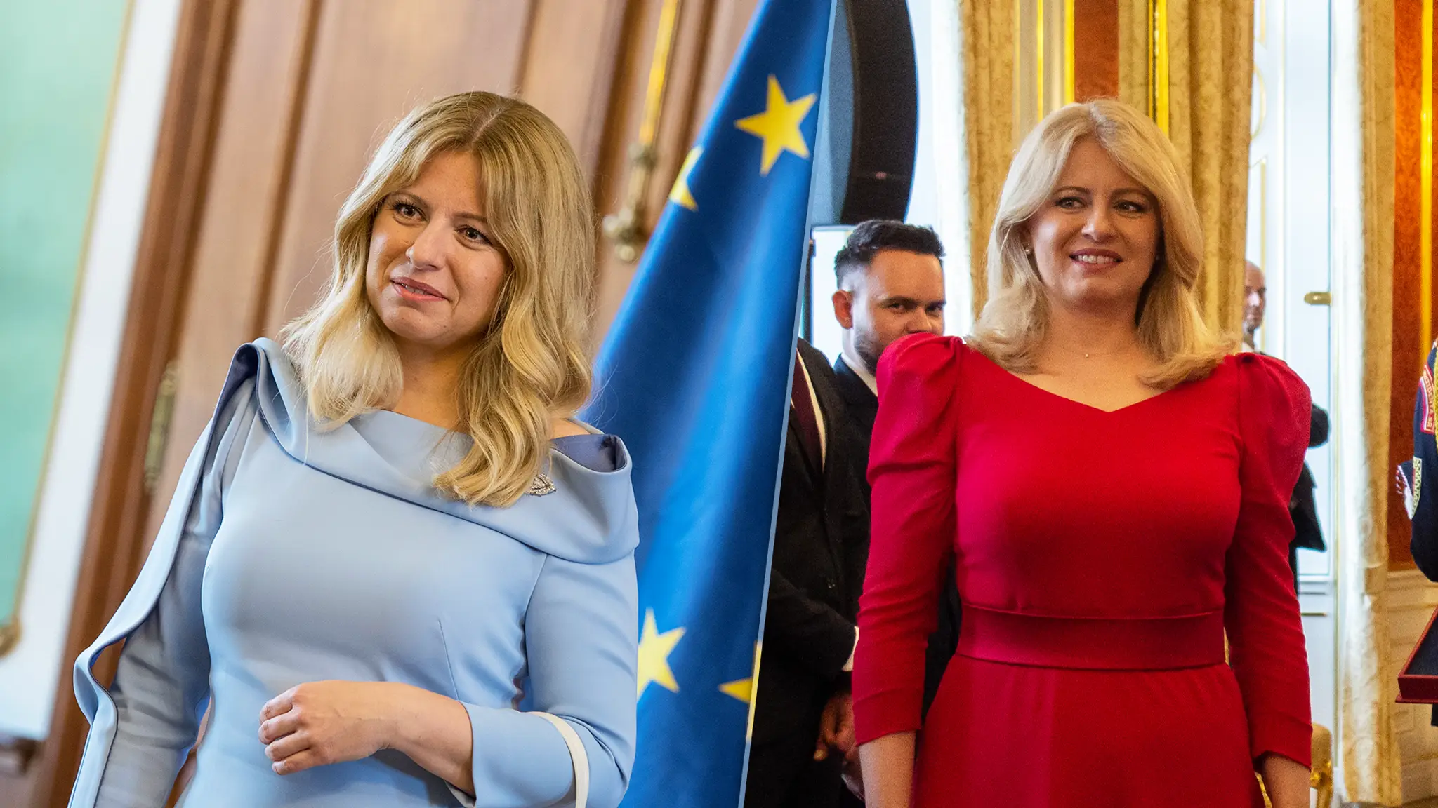 Zuzana Čaputová na začiatku a na konci svojho mandátu.