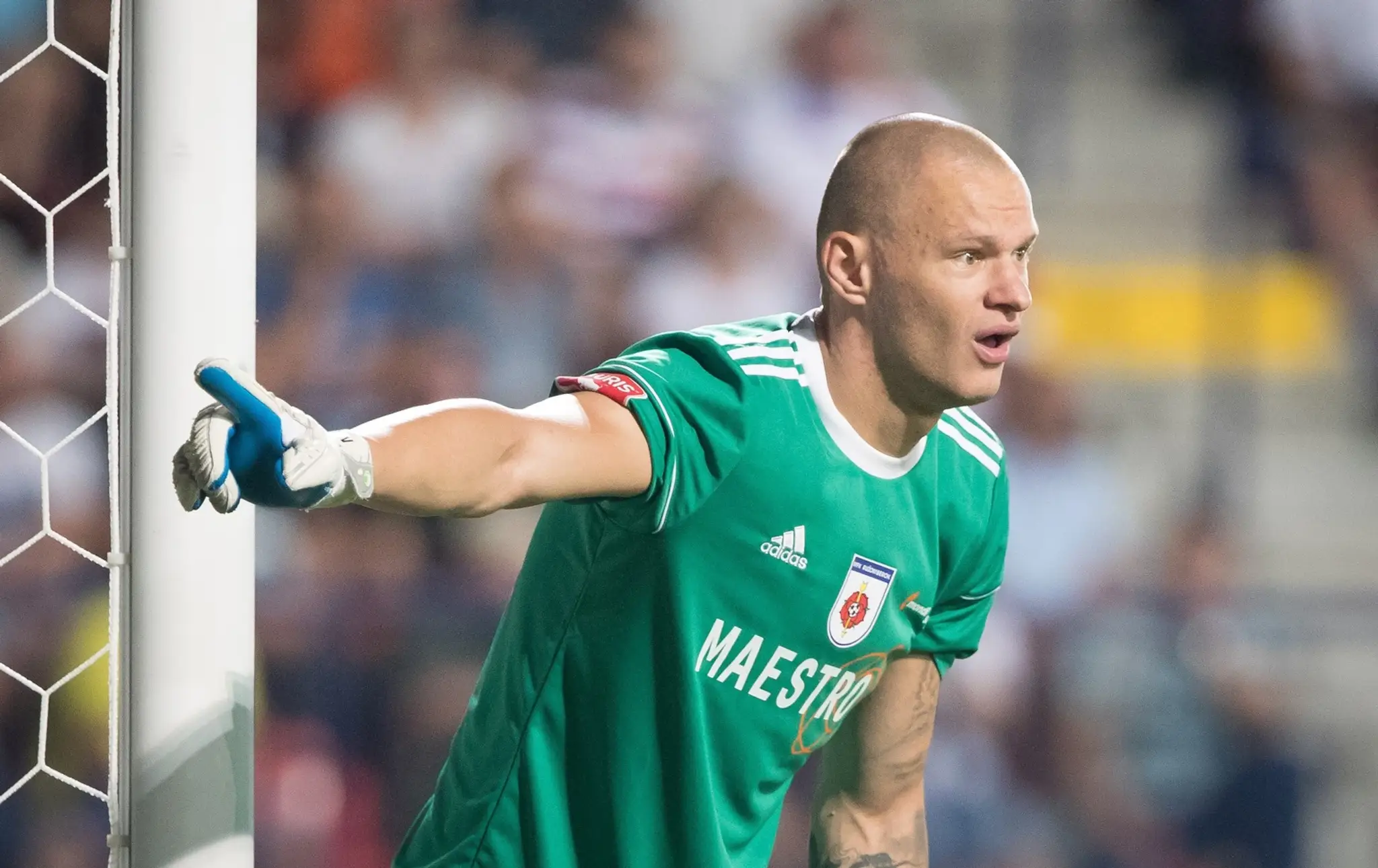Matúš Macík (Ružomberok) v odvete 3. predkola Európskej ligy vo futbale MFK Ružomberok - FC Everton v Ružomberku.