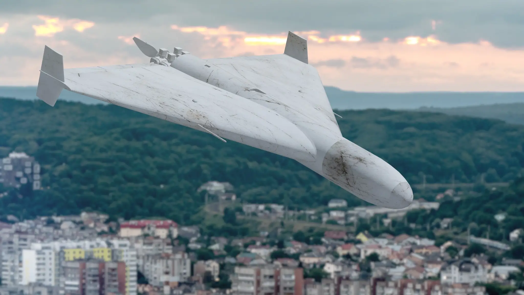Iránsky vojenský kamikadze dron. Ilustračná snímka. 