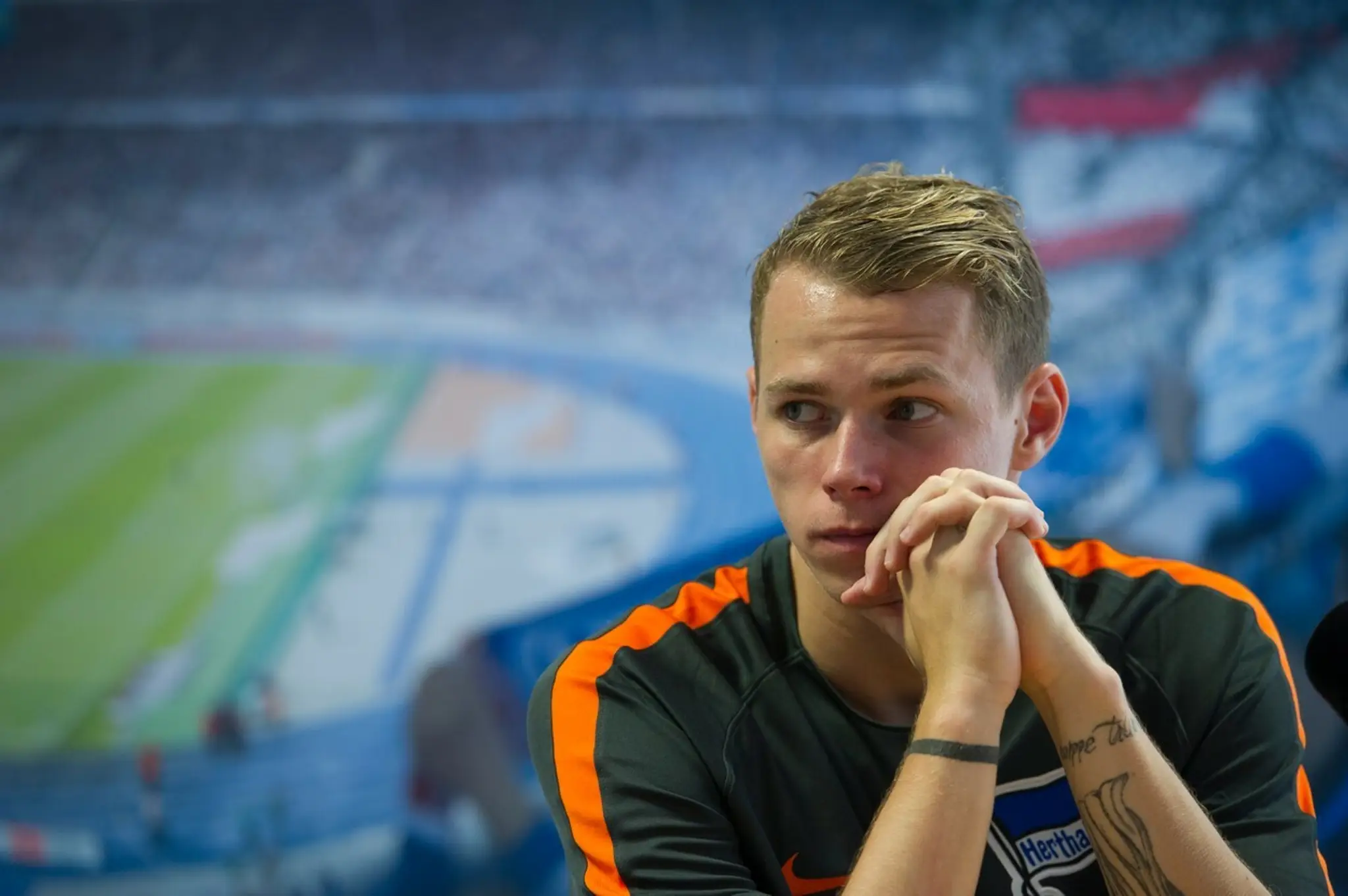 Ondrej Duda na tlačovej konferencii Herthy Berlín.