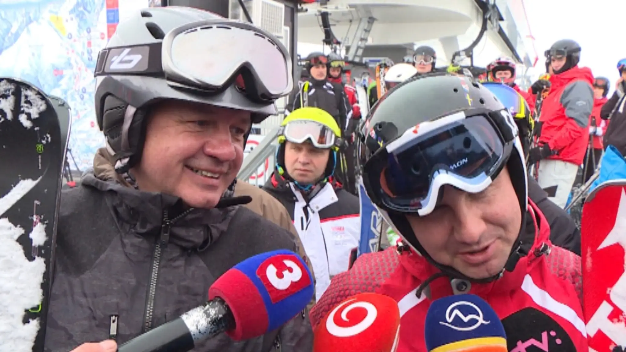 Prezidenti Poľska a Slovenska v Tatrách.