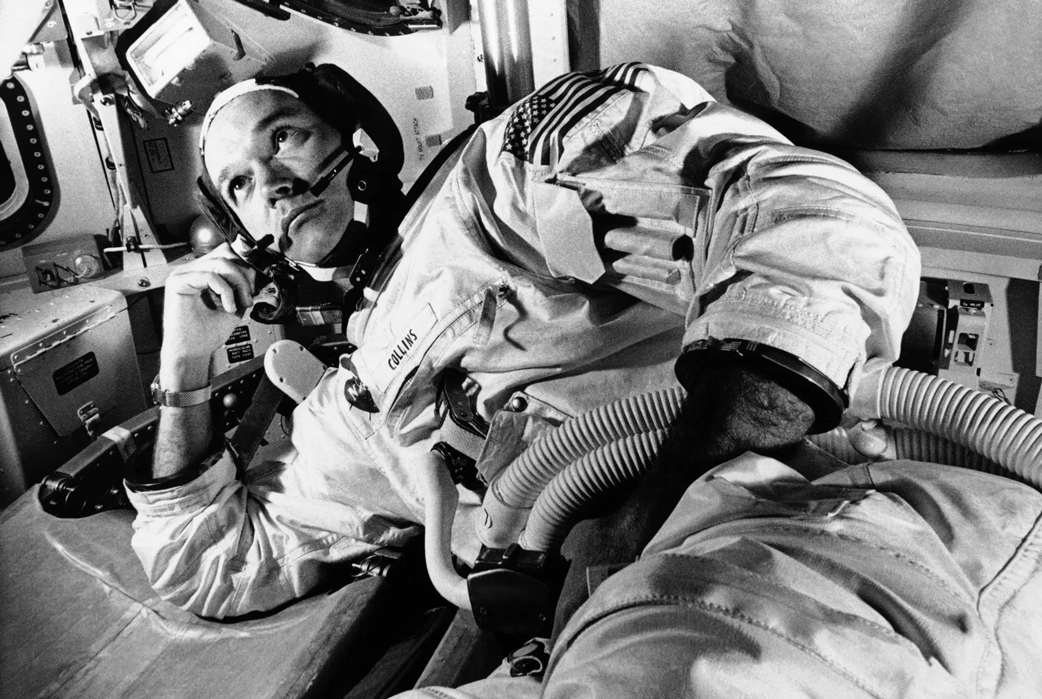 Na archívnej snímke z 19. júna 1969 americký astronaut a pilot mise Apollo 11.