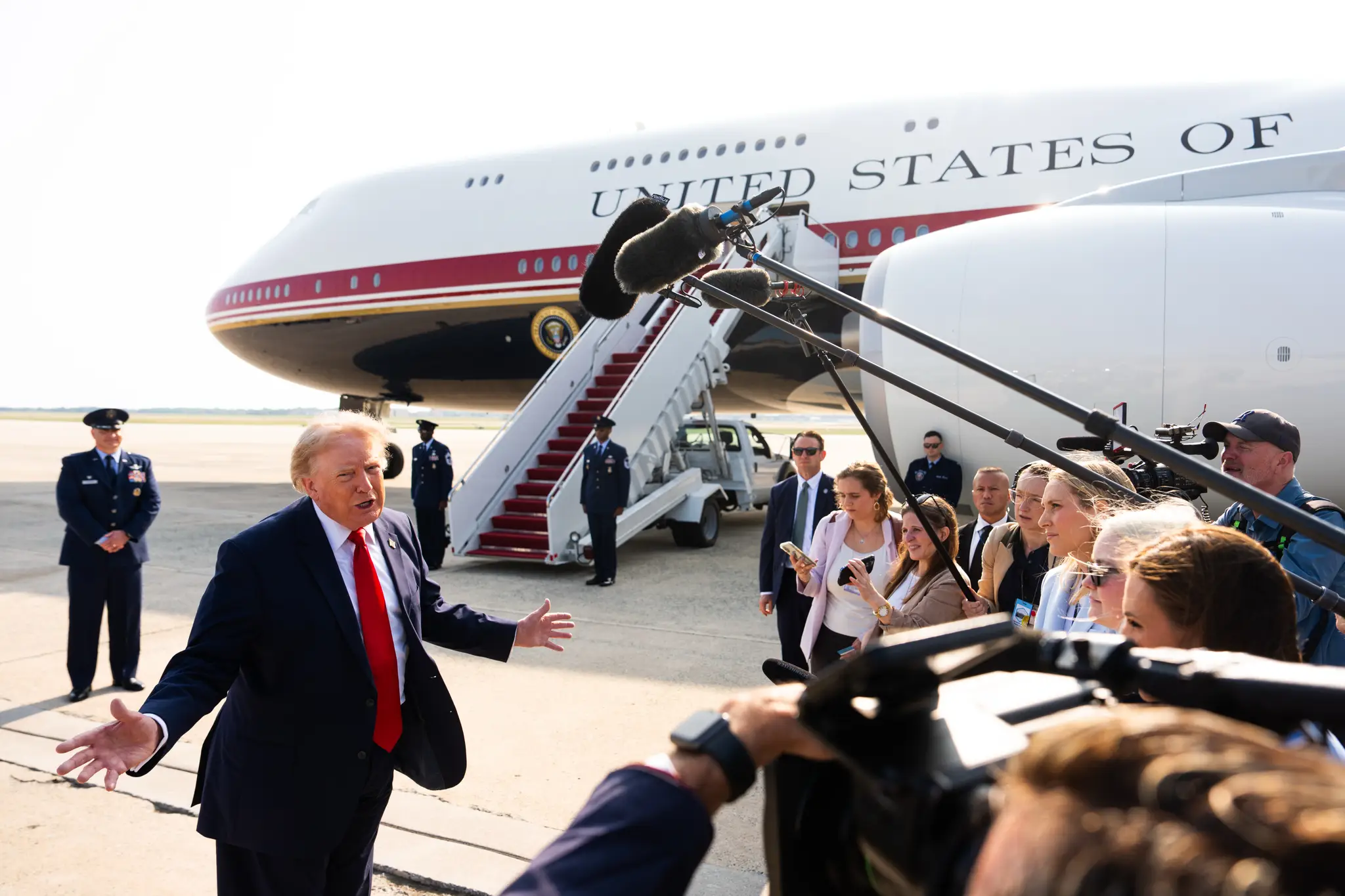 Trump a Air Force One