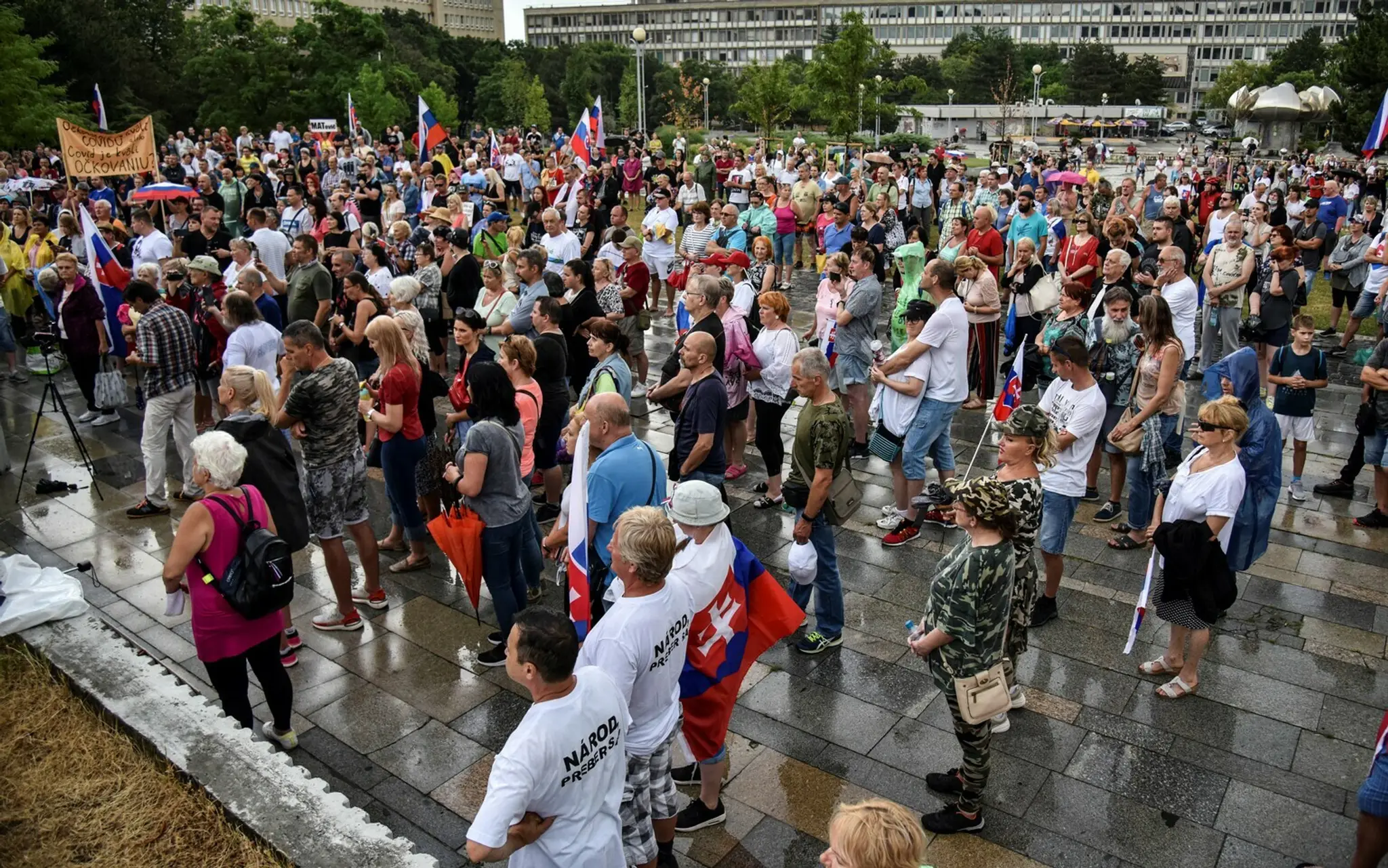 Protest na Nimestí slobody v Bratislave.