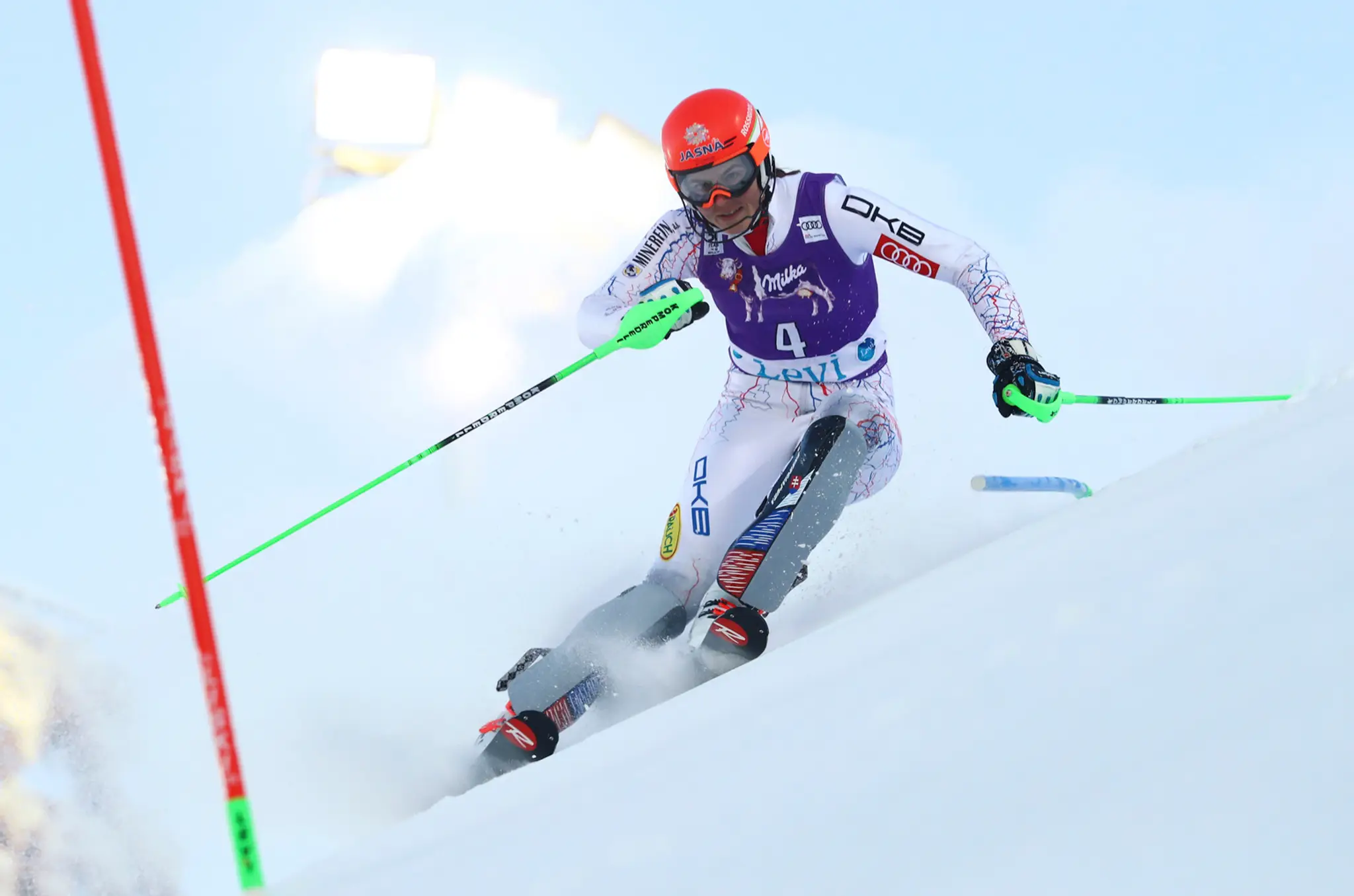 Petra Vlhová počas prvého kola slalomu Svetového pohára vo fínskom Levi