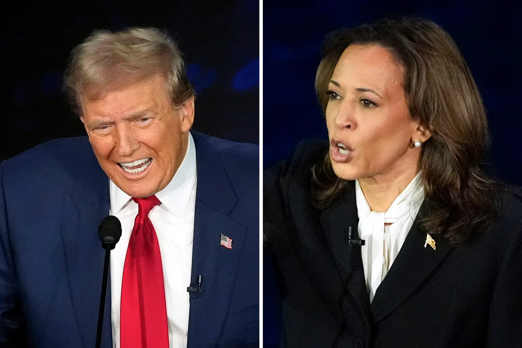 Donald Trump a Kamala Harrisová počas televíznej debaty