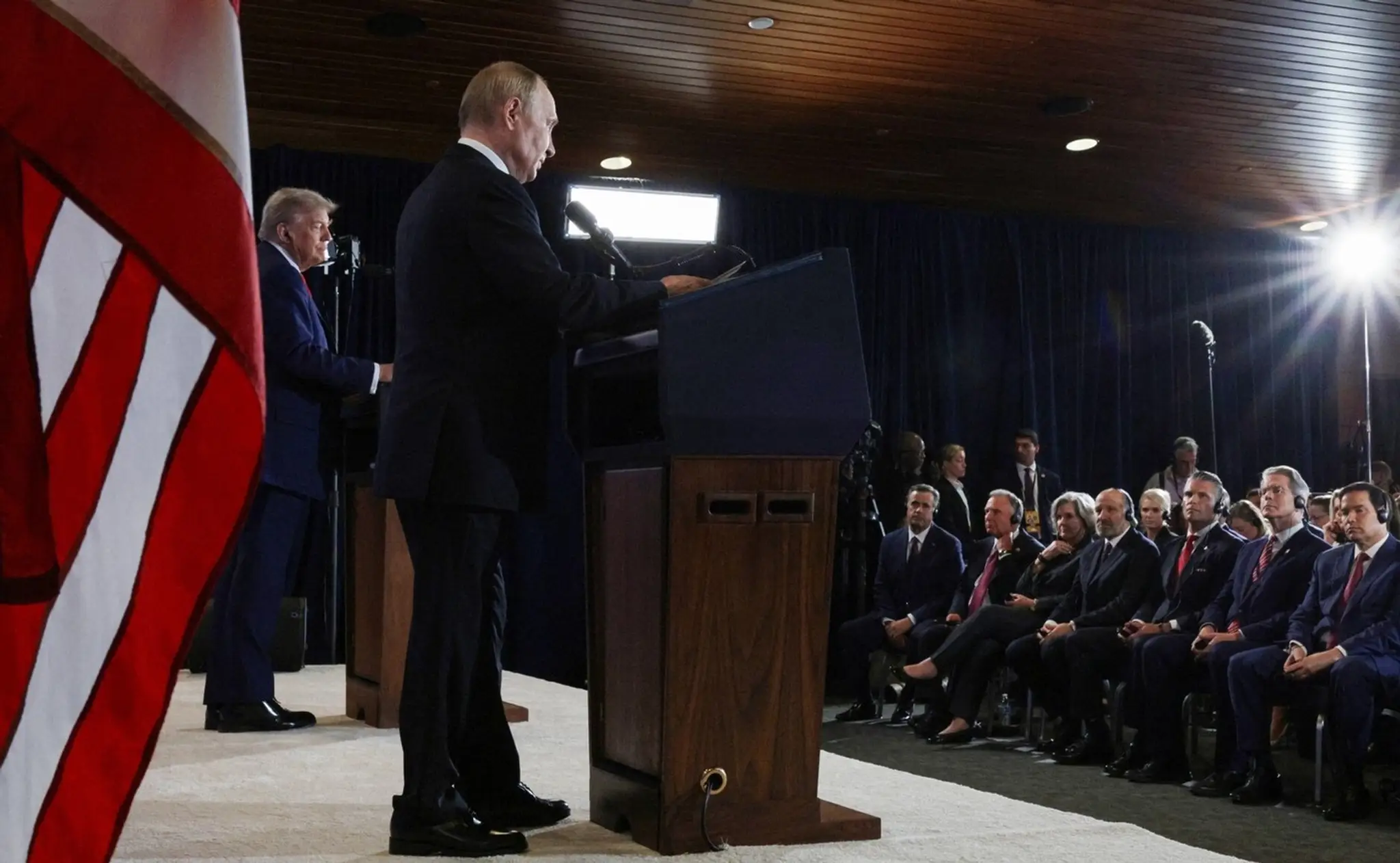 Spoločná tlačová konferencia prezidentov USA a Ruska.