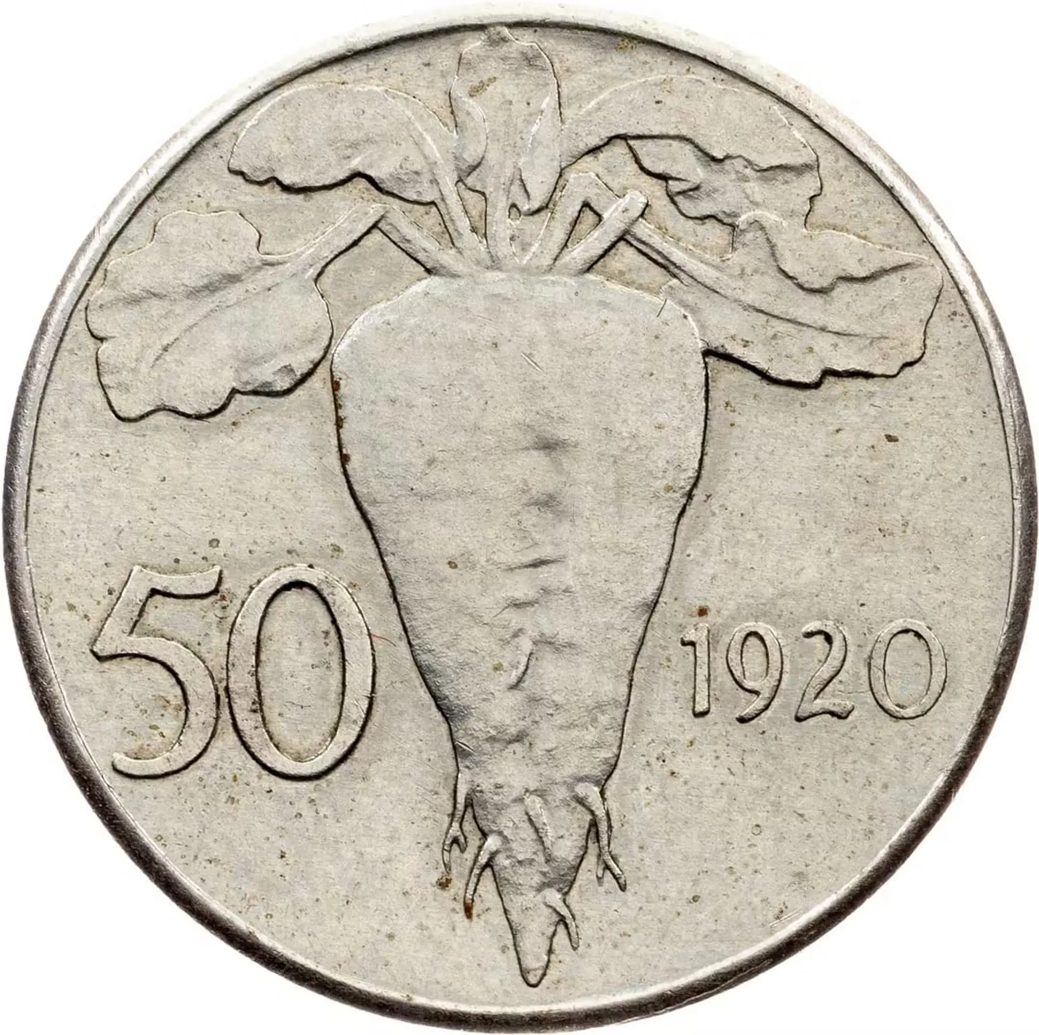 ČSR, 50 Stotin 1920, skúšobná razba, vyvolávacia cena 100 000 Sk
