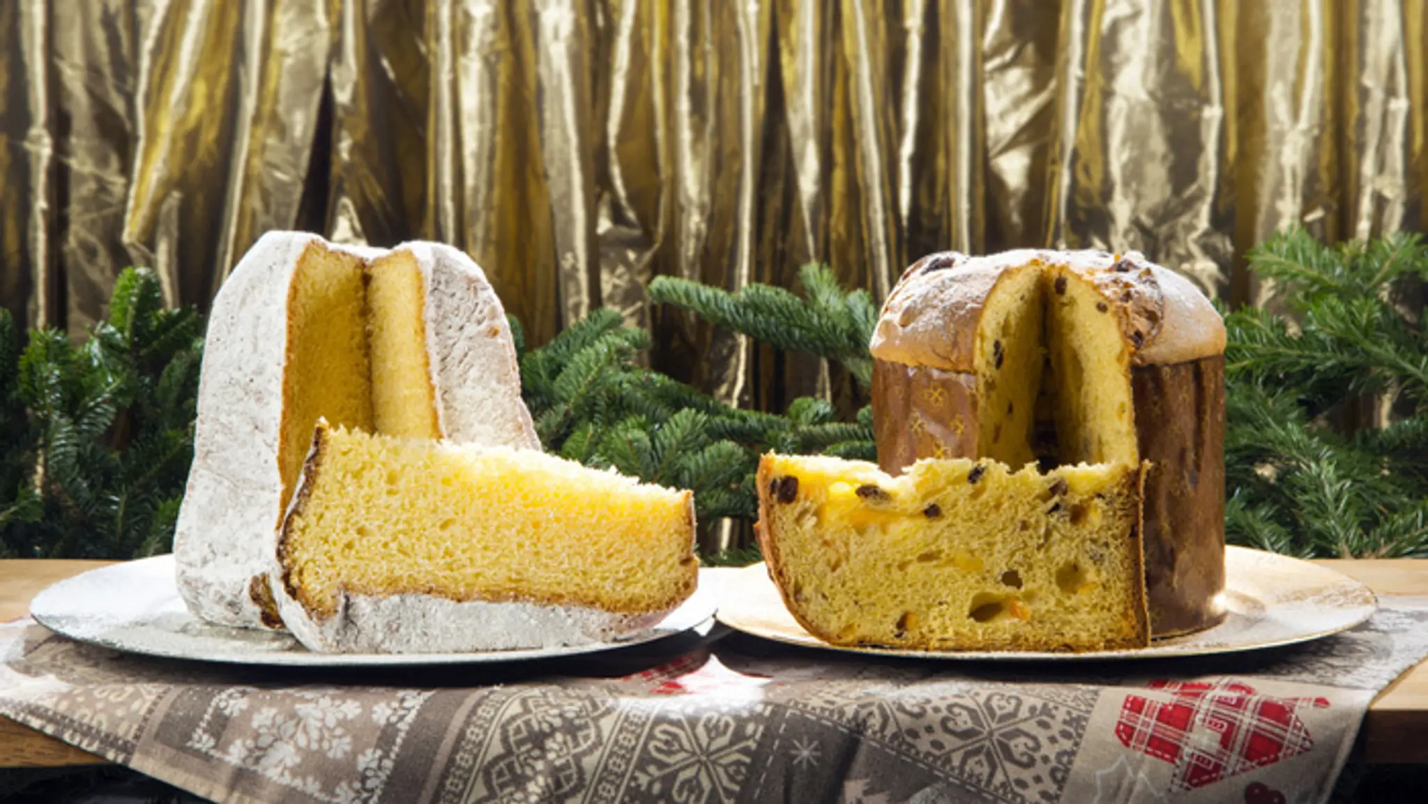 Pandoro a panettone.