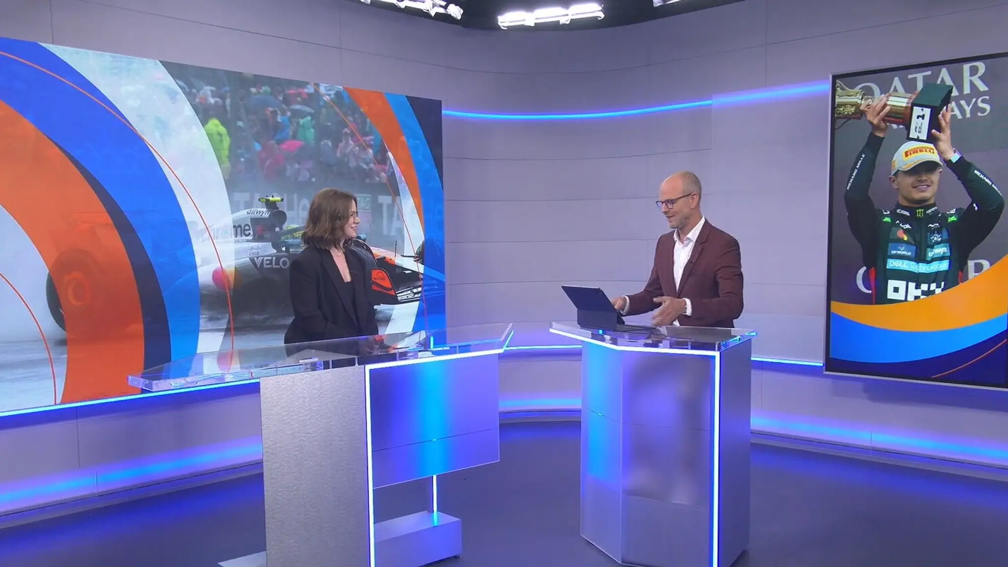 Športová redaktorka a moderátorka Soňa Kolcunová v štúdiu TN live.
