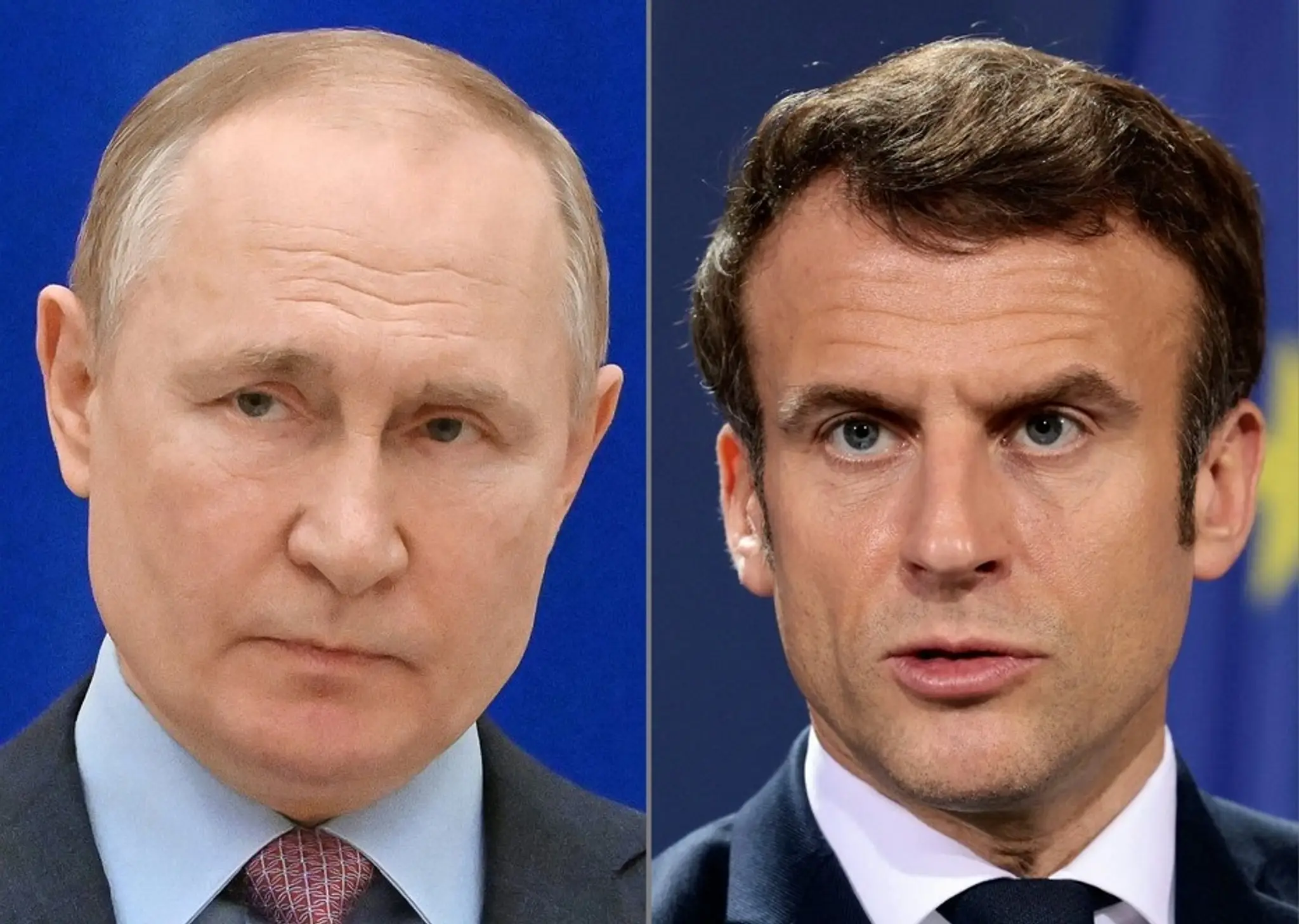 Vladimir Putin a Emmanuel Macron.