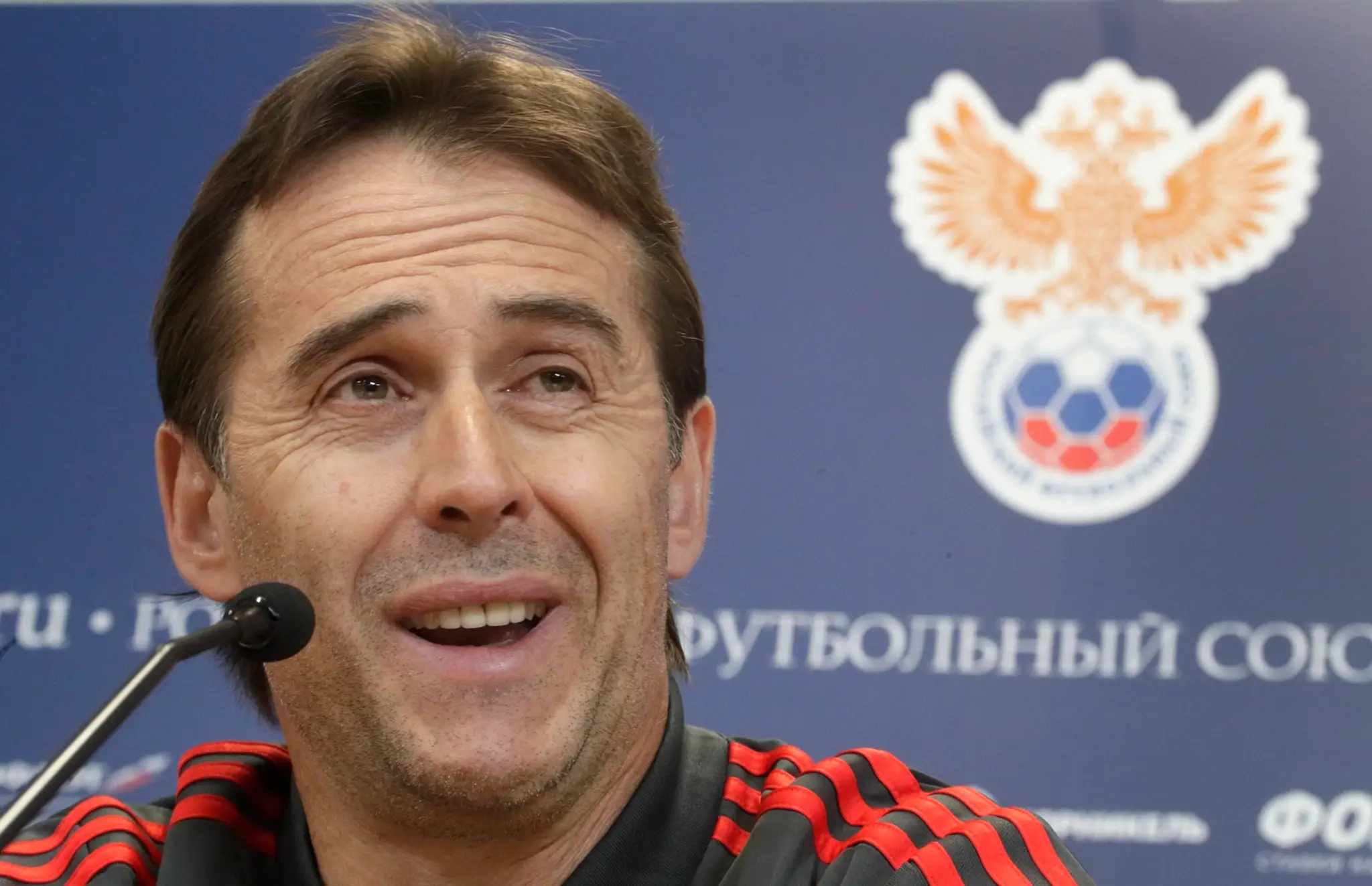 Na snímke tréner španielskej futbalovej reprezentácie Julen Lopetegui pred prípravným zápasom Španielsko - Rusko.