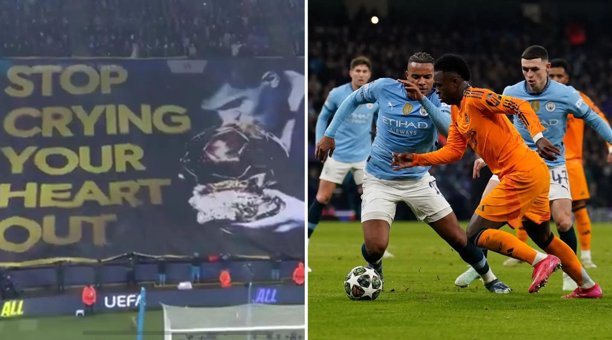 Fanúšikovia Manchestru City aj takto pripomenuli Viníciusovi, že Zlatú loptu získal "ich" Rodri. Real Madrid však potom domácich poriadne zarmútil.