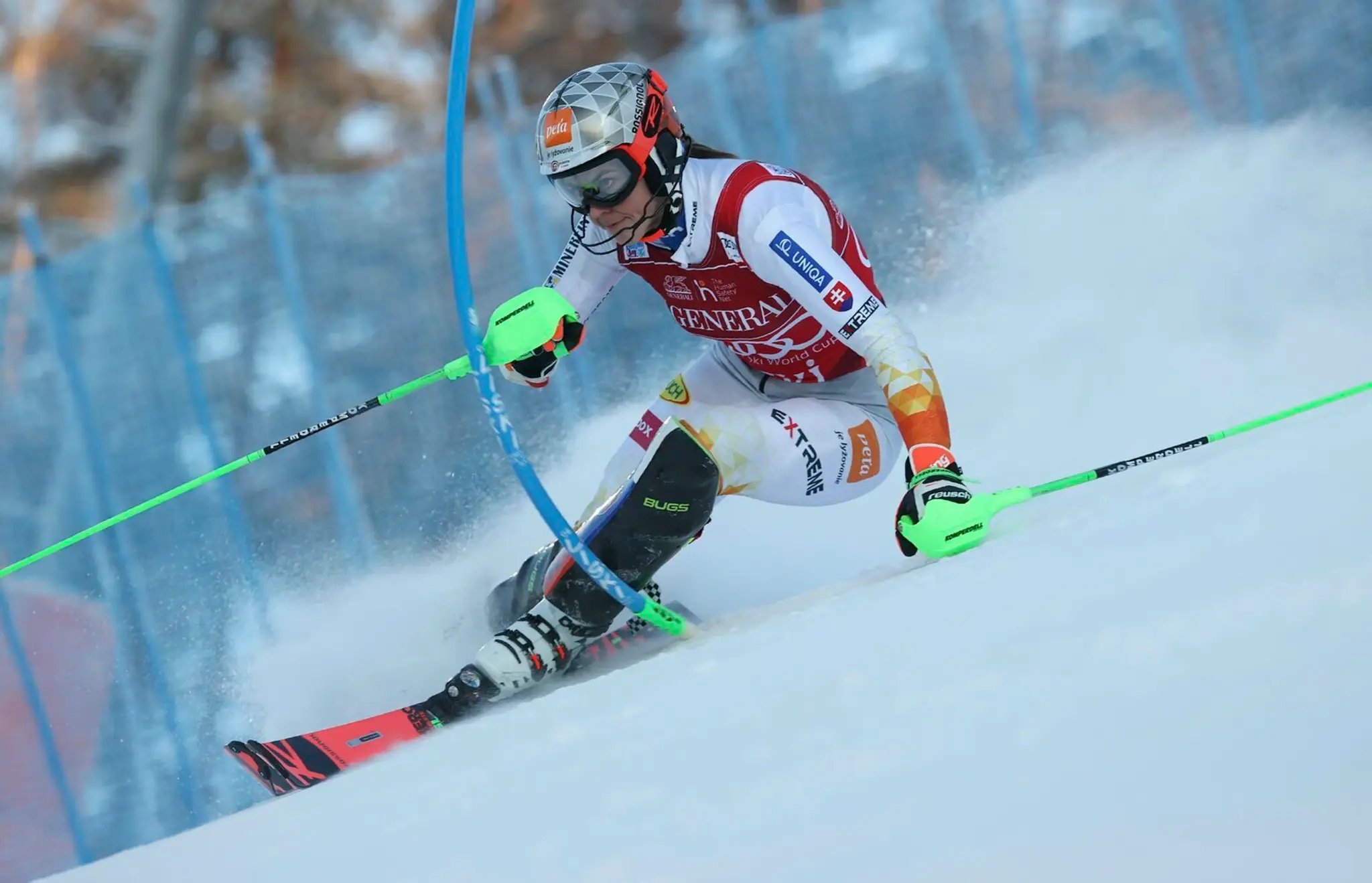 Alpská lyžiarka Petra Vlhová počas 1. kola slalomu Svetového pohára v Levi.