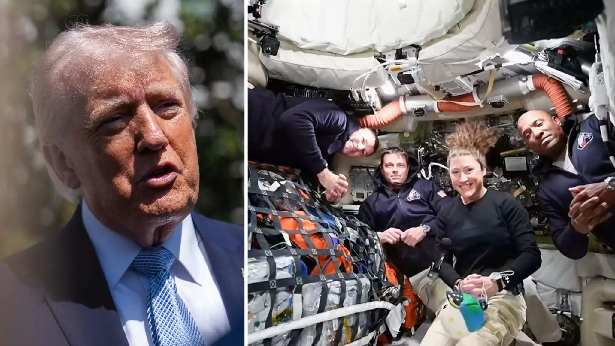 Prezident USA Donald Trump, posádka misie Artemis II