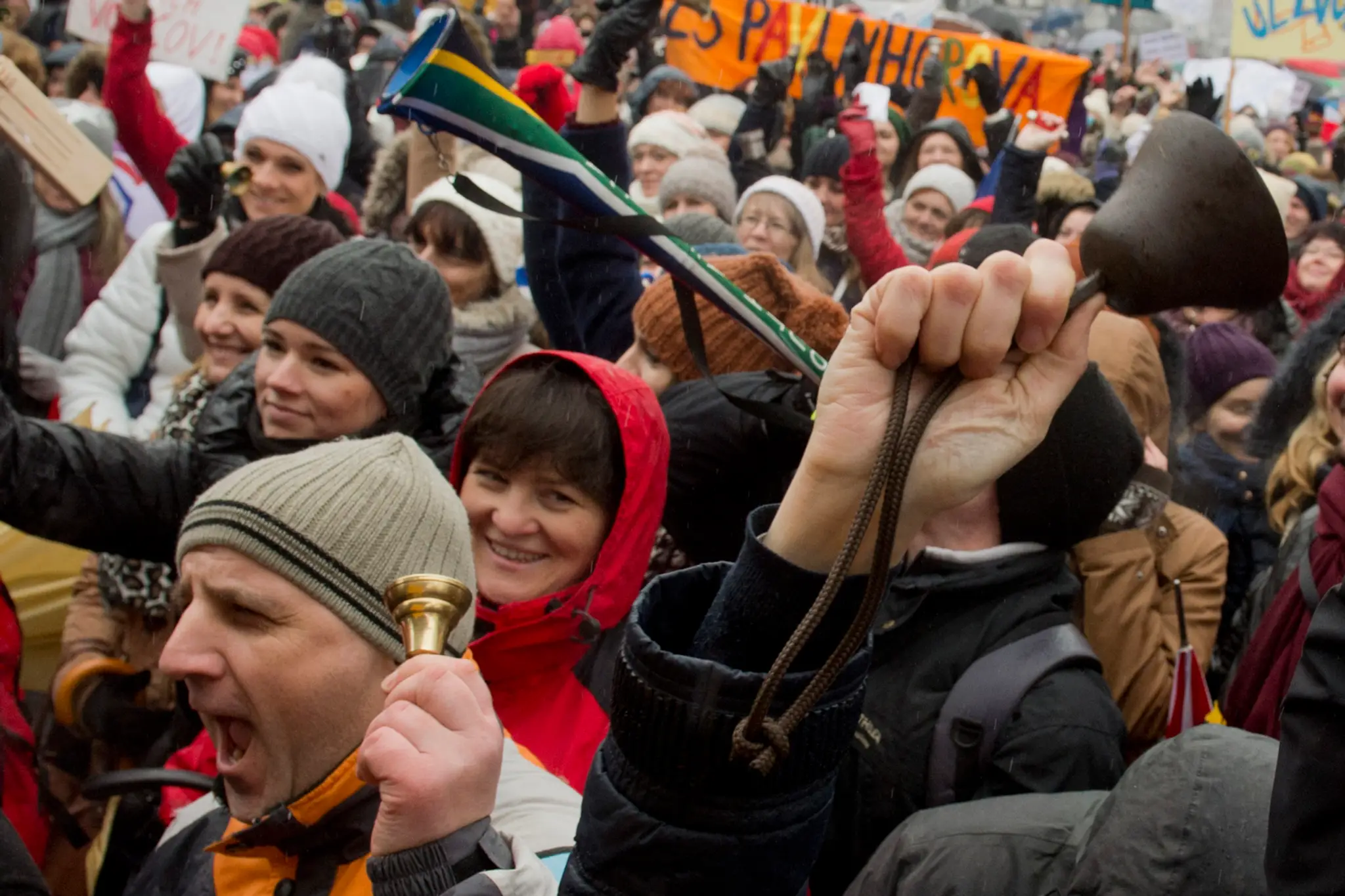 Protestné zhromaždenie učiteľov, ktoré zorganizovala Iniciatíva slovenských učiteľov na Námestí SNP v Bratislave 25. januára