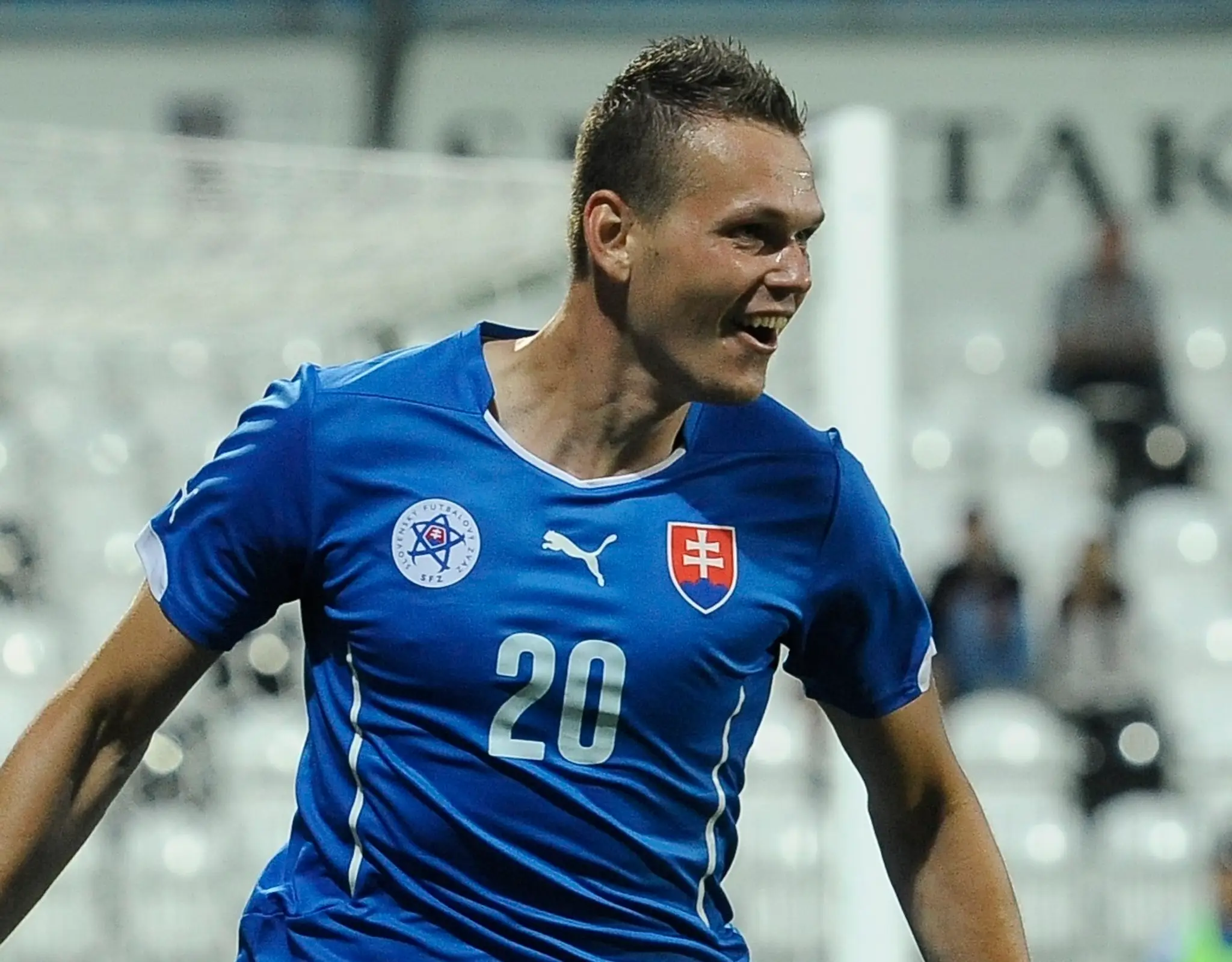 Tomáš Malec oslavuje svoj gól do siete Turecka.