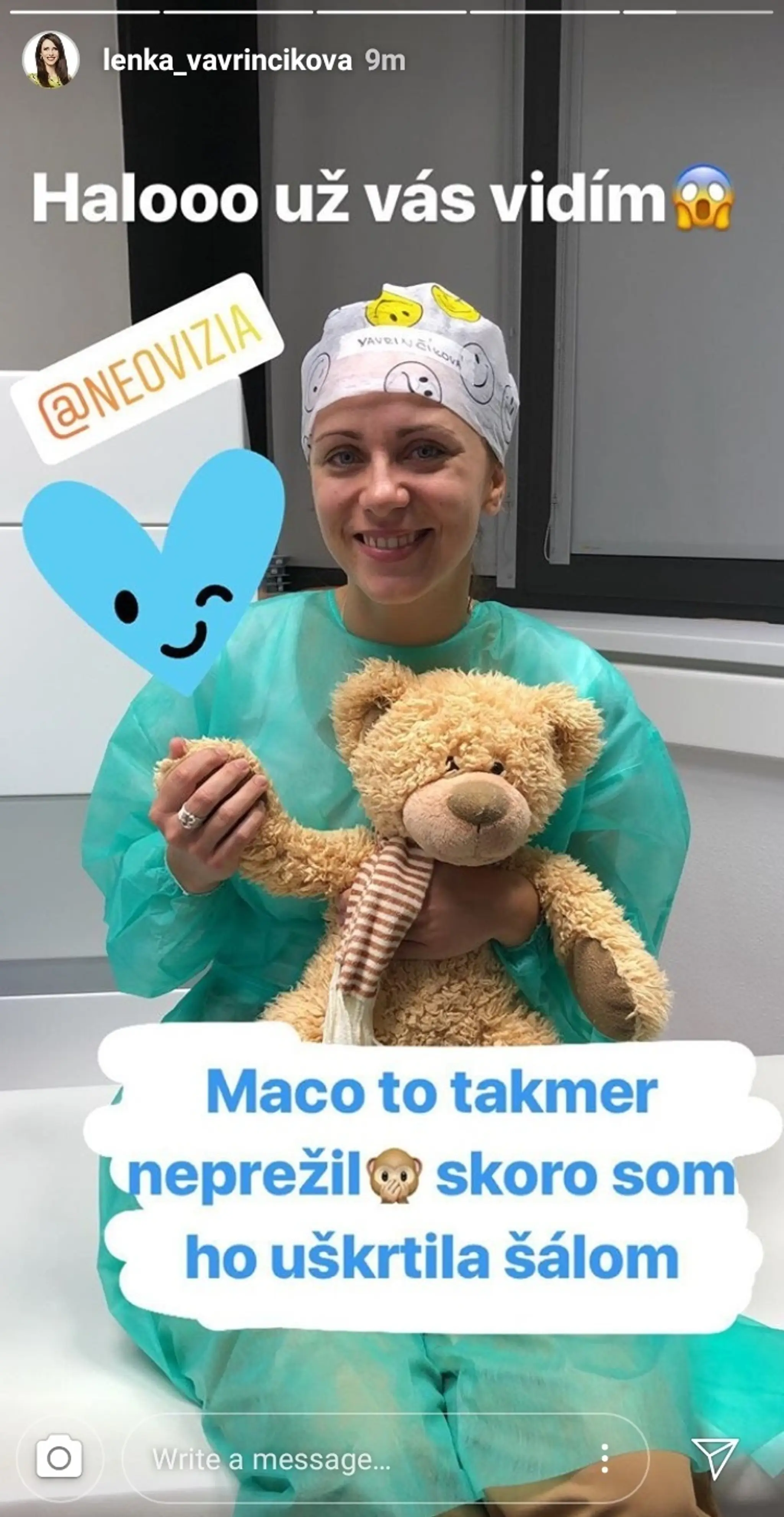 Lenka Vavrinčíková po operácii očí