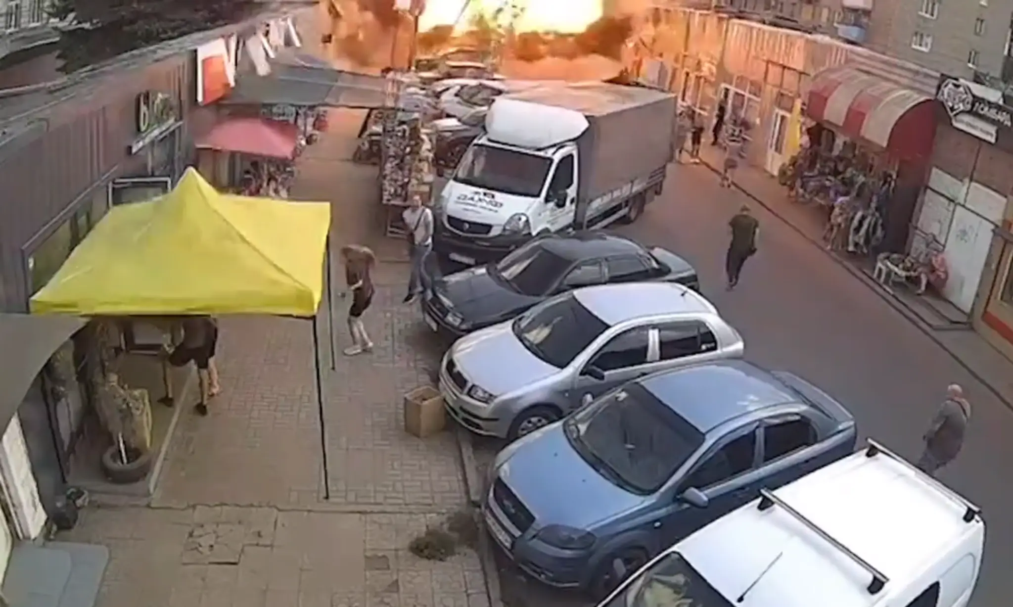 Výbuch na trhovisku v meste Kosťantynivka.