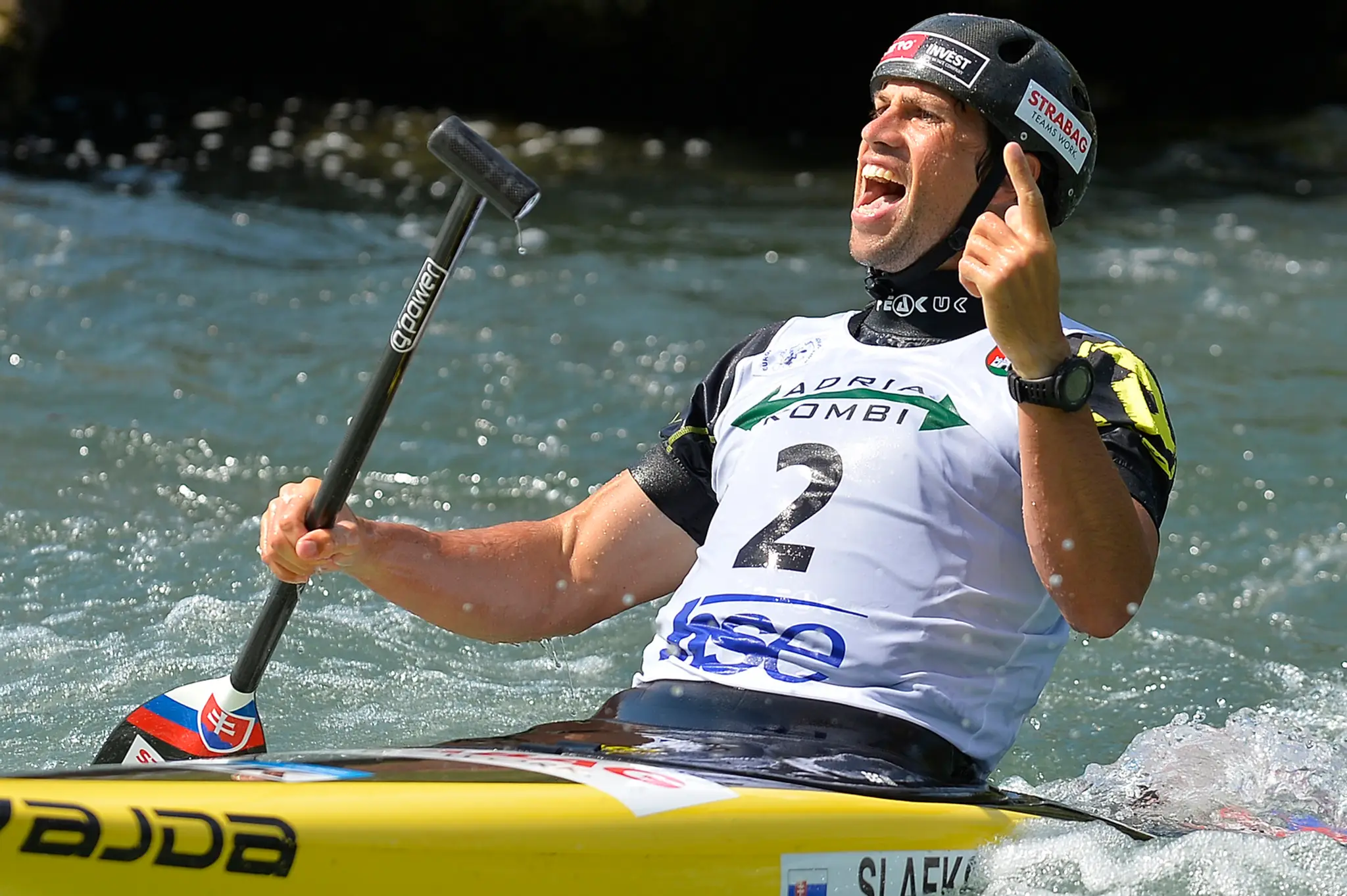 Alexander Slafkovský po finálovej jazde v kategórii C1 na majstrovstvách Európy.