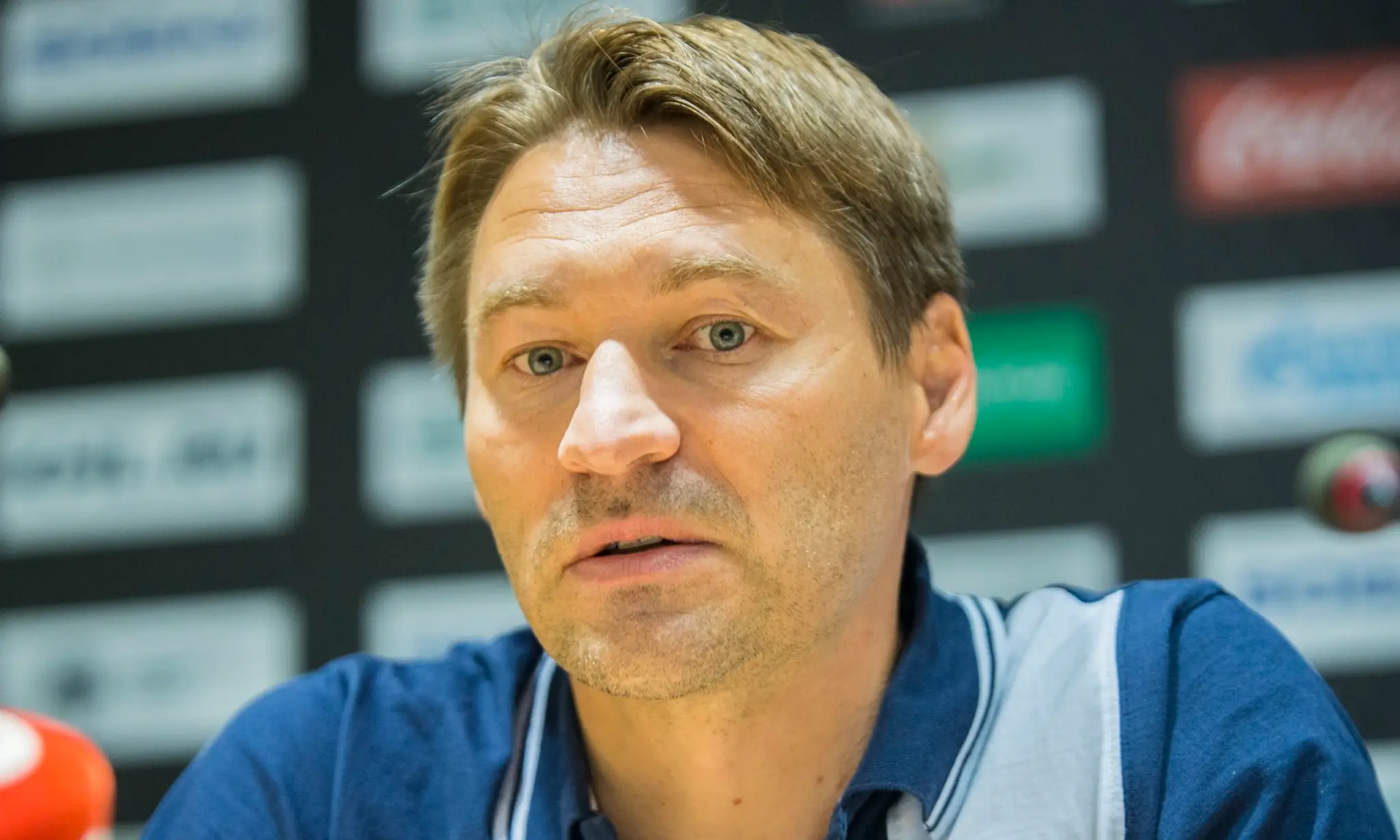 Tréner hokejistov HC Slovan Bratislava Vladimír Országh počas tlačovej konferencie pred štartom novej sezóny KHL.