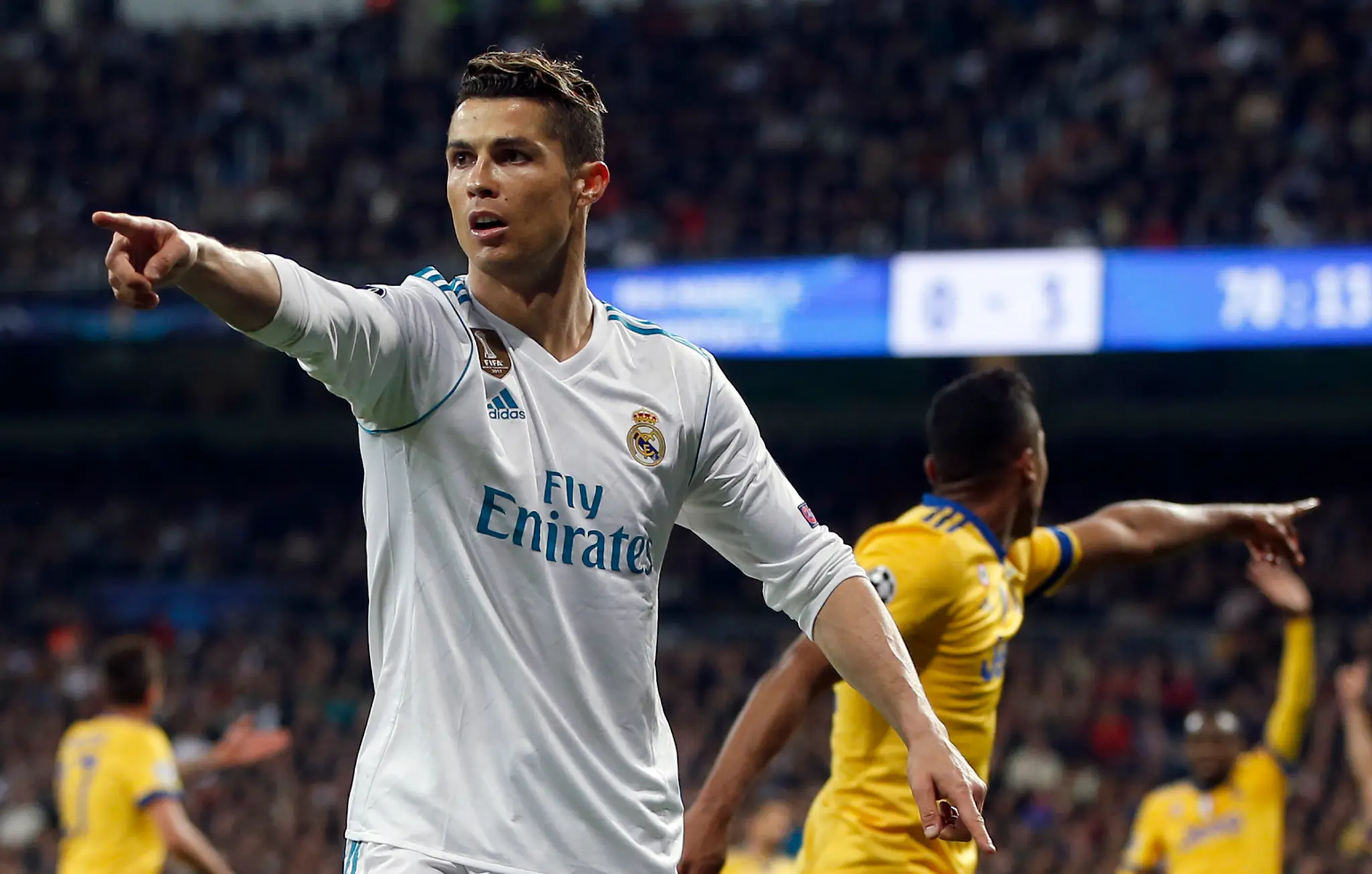 Cristiano Ronaldo z Realu v zápase proti Juventusu.