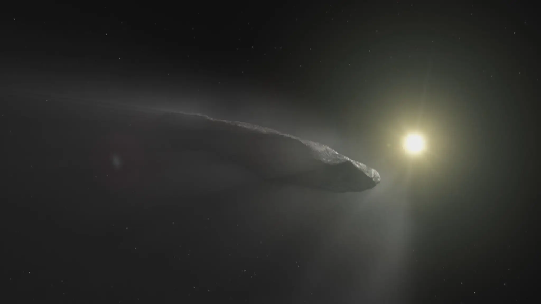 Vesmírny objekt Oumuamua.