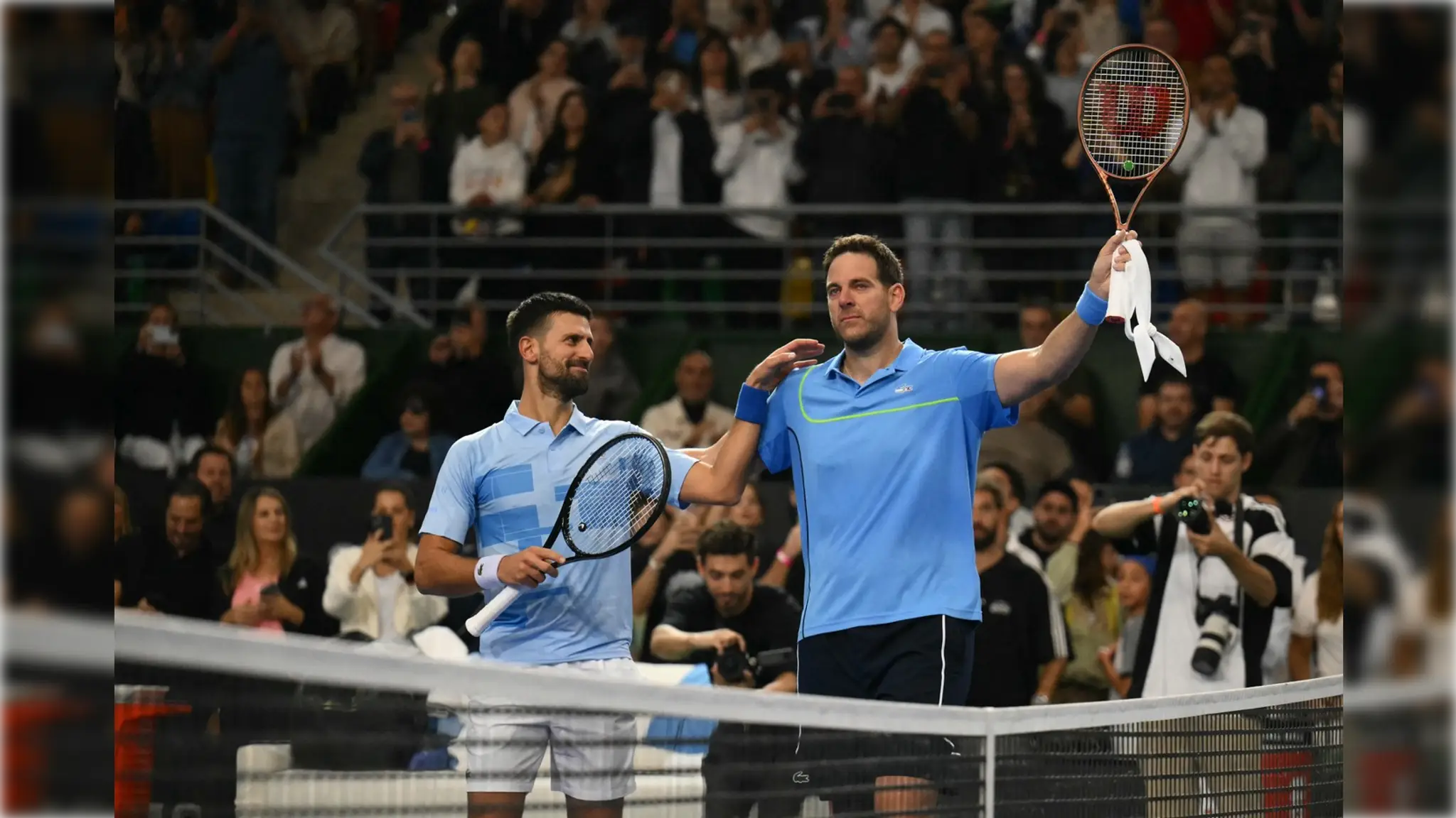 Juan Martin Del Potro (vpravo) a Novak Djokovič