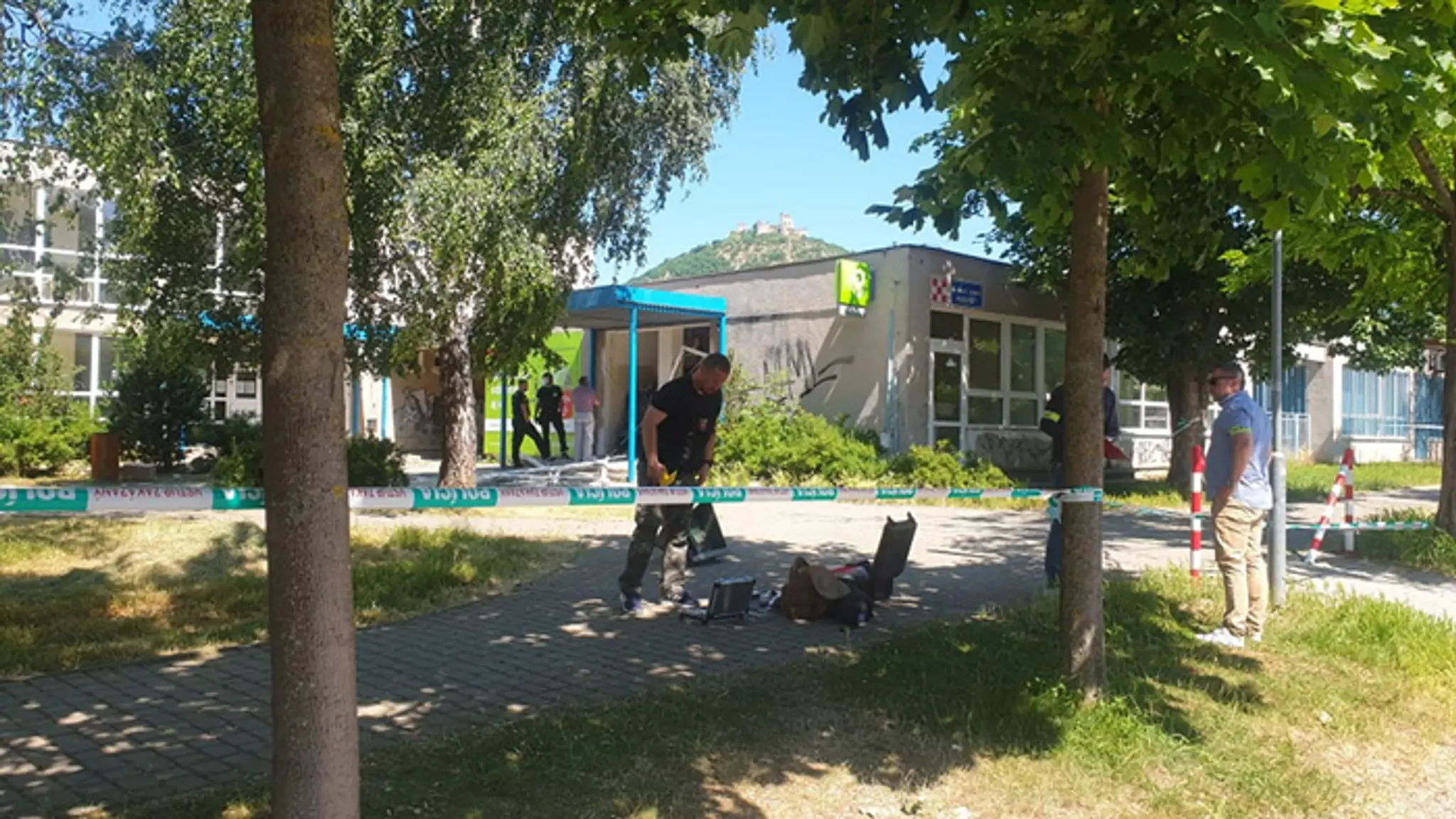 Vybuchnutý bankomat v Turni nad Bodvou.