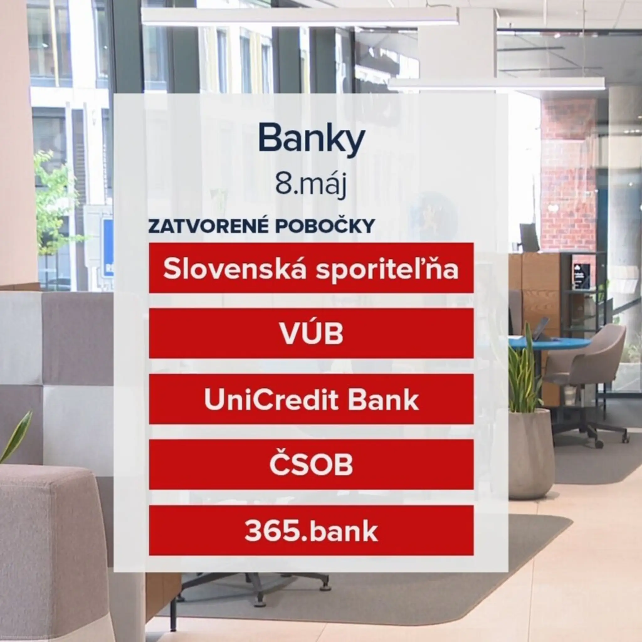 Zatvorené banky - 8. máj