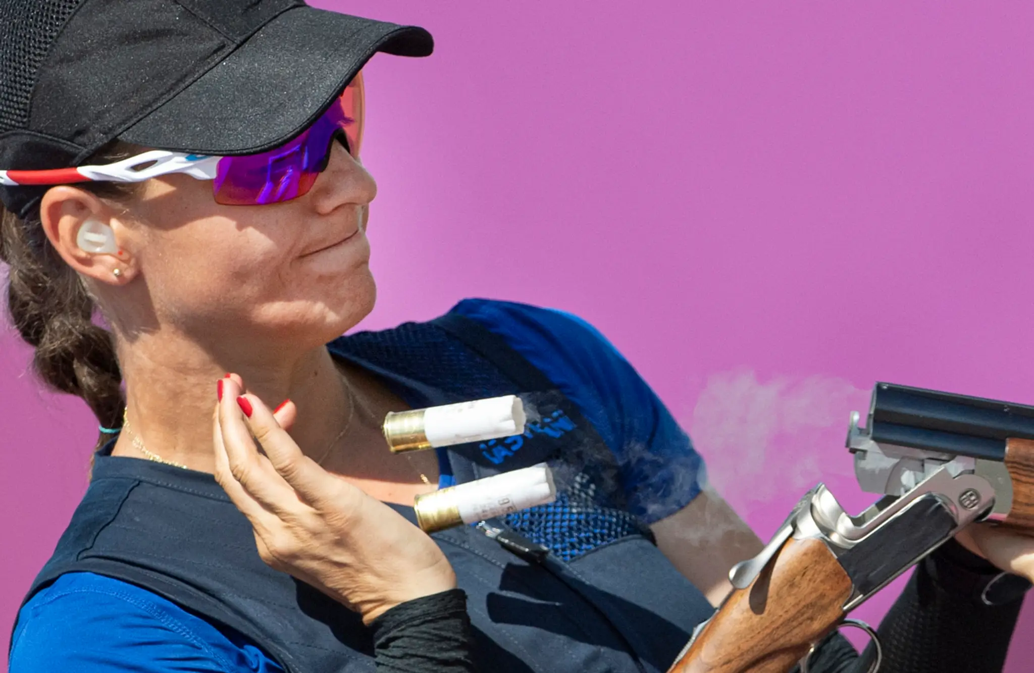 Slovenská reprezentantka v športovej streľbe Danka Barteková počas kvalifikácie v skeete žien na XXXII. letných olympijských hrá