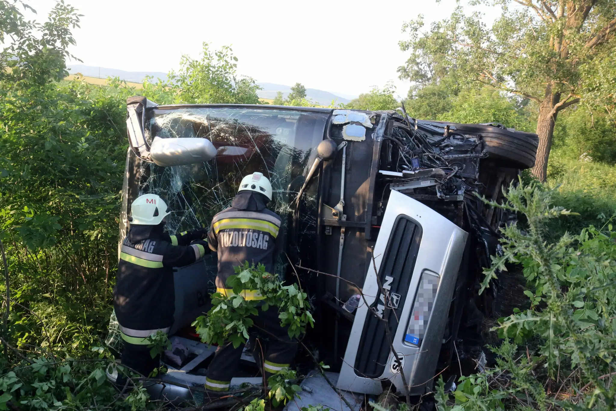 Havária slovenského autobusu v Maďarsku