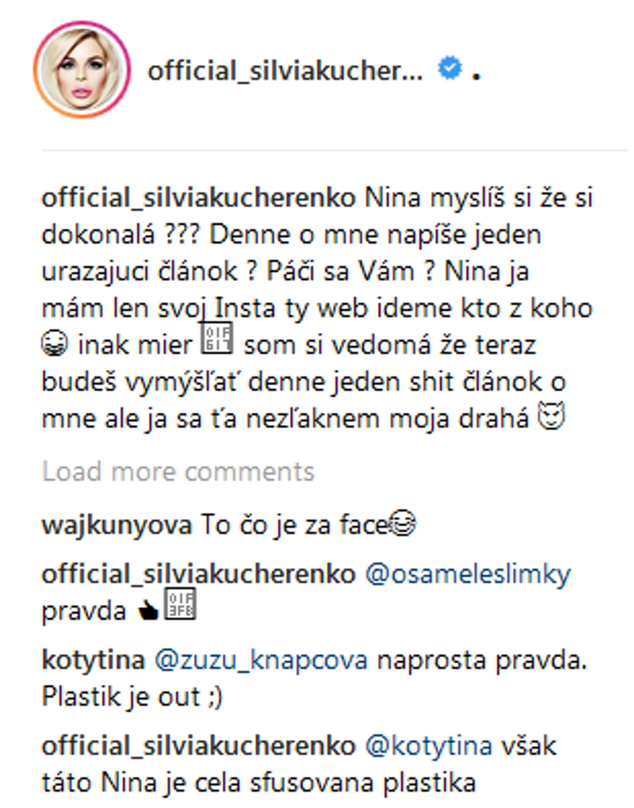 Silvia Kucherenko sa pustila do novinárky.