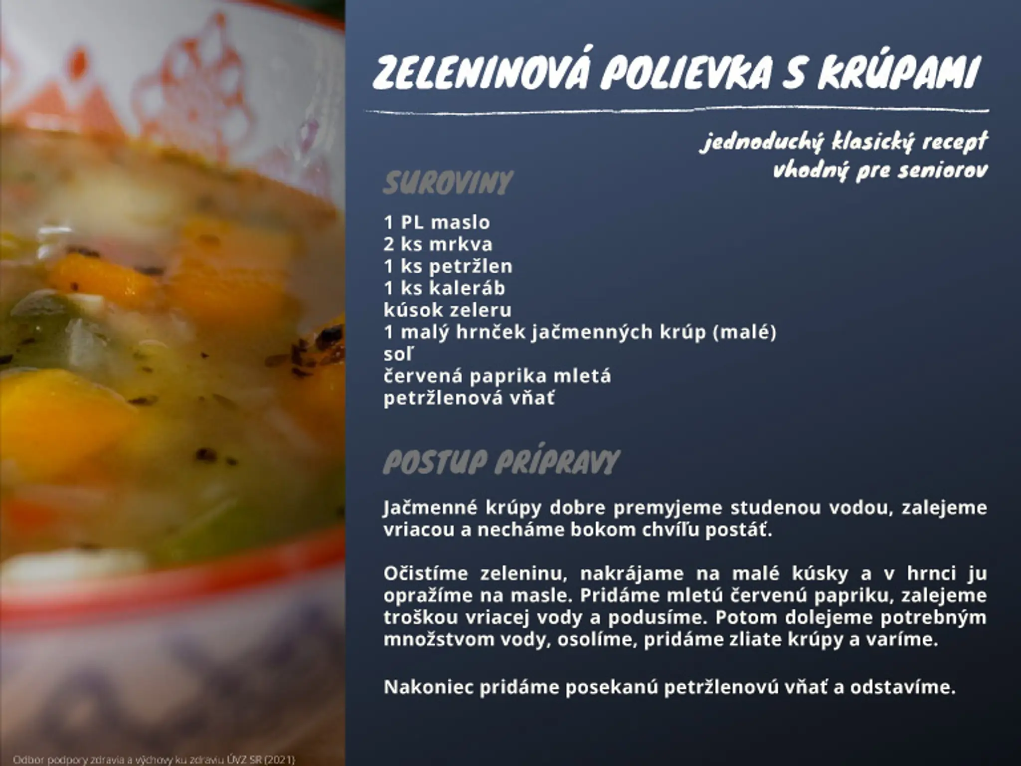 Malá kuchárka pre seniorov.