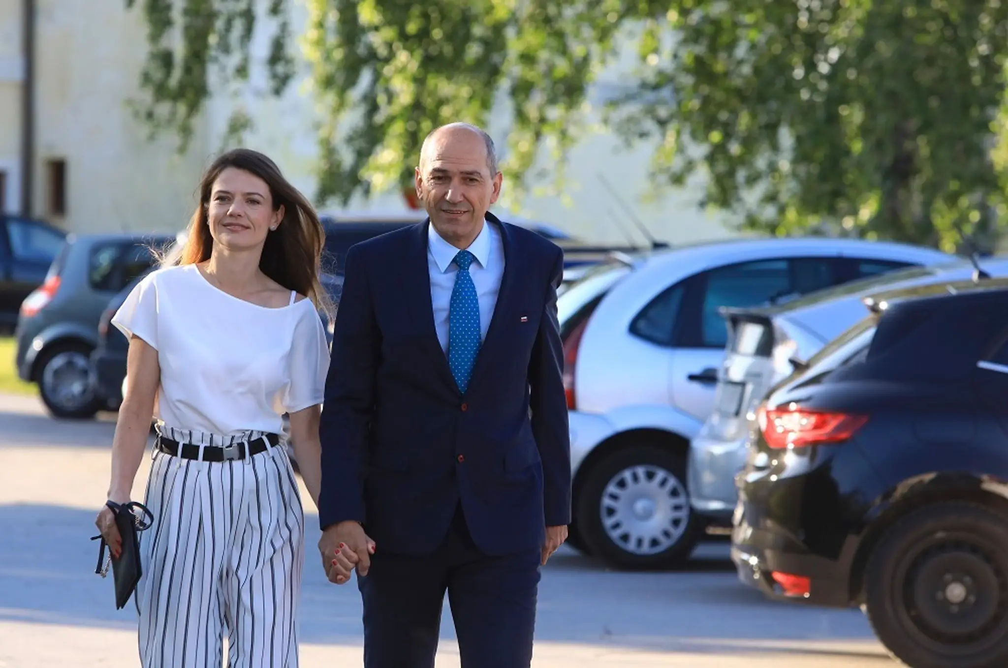Janez Janša s manželkou