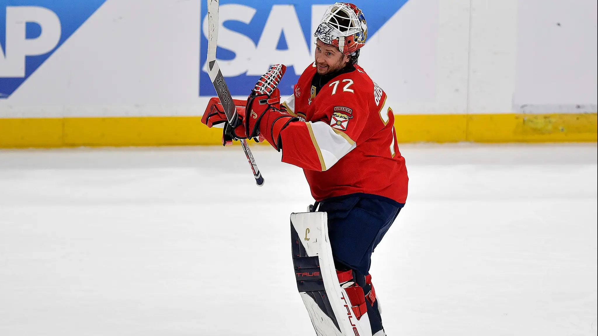 Brankár Floridy Sergej Bobrovsky si udržal čisté konto. (cropped)