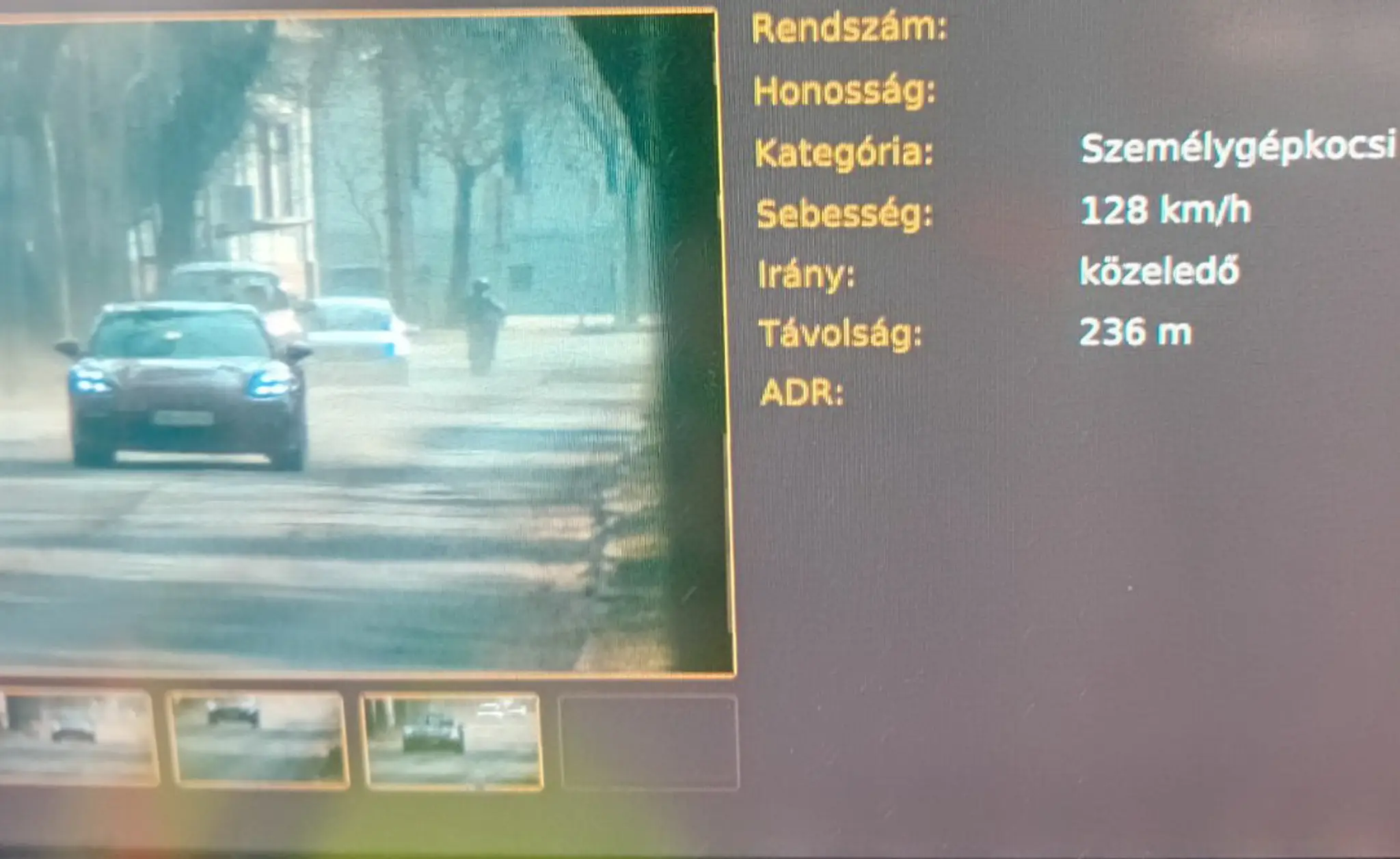 Záber z radaru