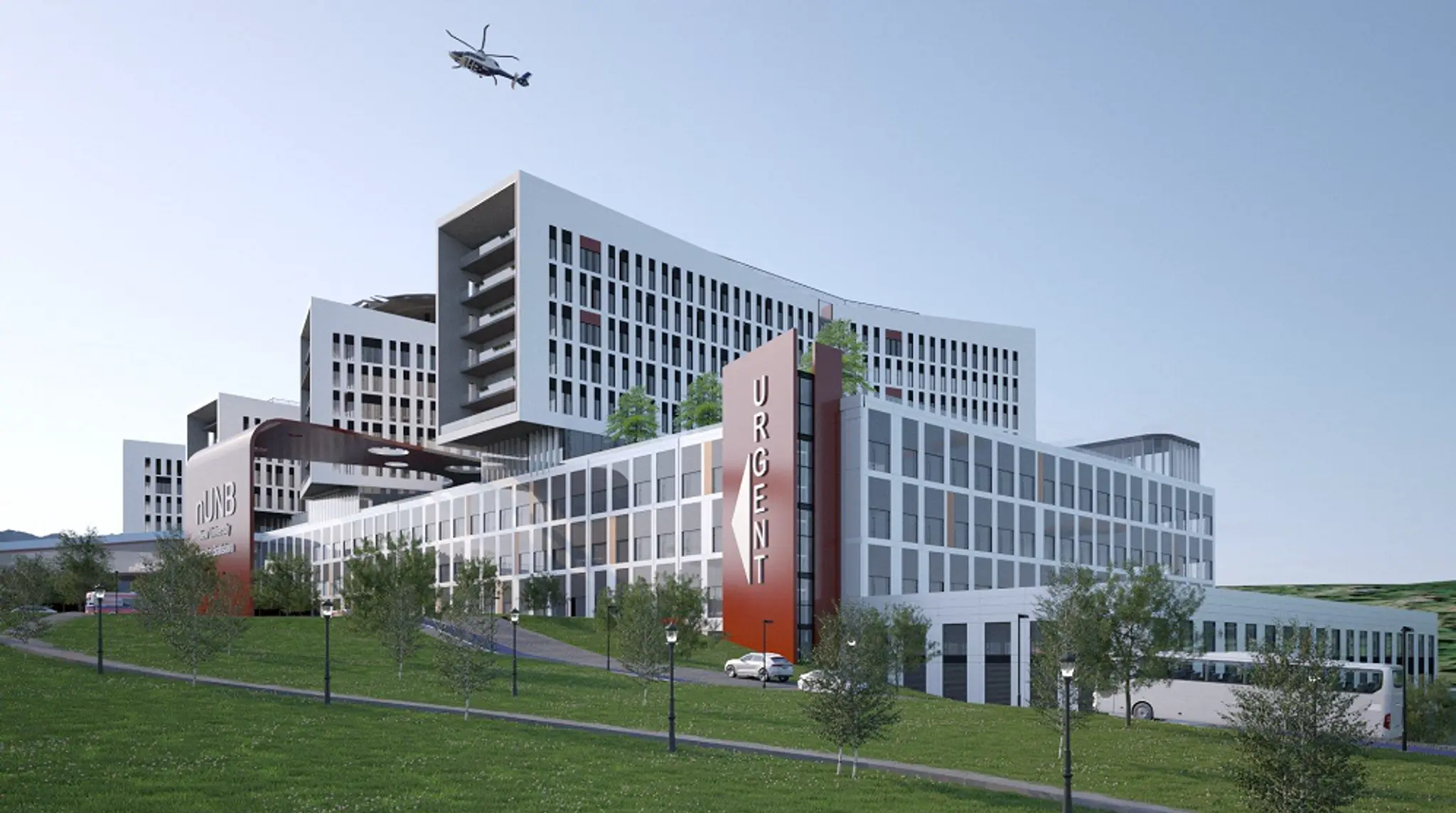 Vizualizácia Univerzitnej nemocnice Bratislava Rázsochy.