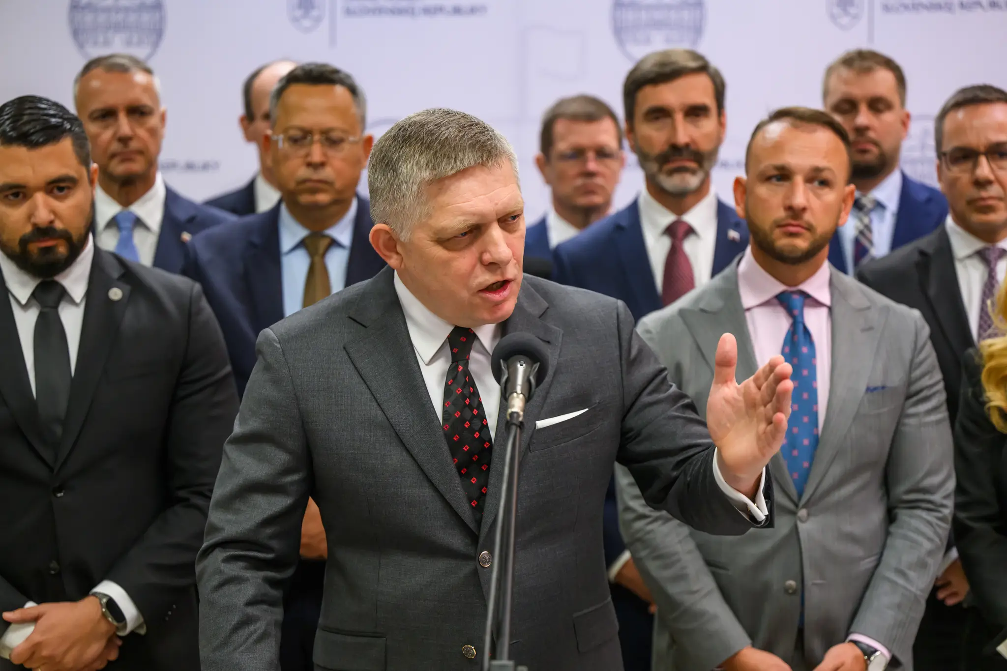 Na snímke je predseda vlády Robert Fico po zasadnutí bezpečnostnej rady 