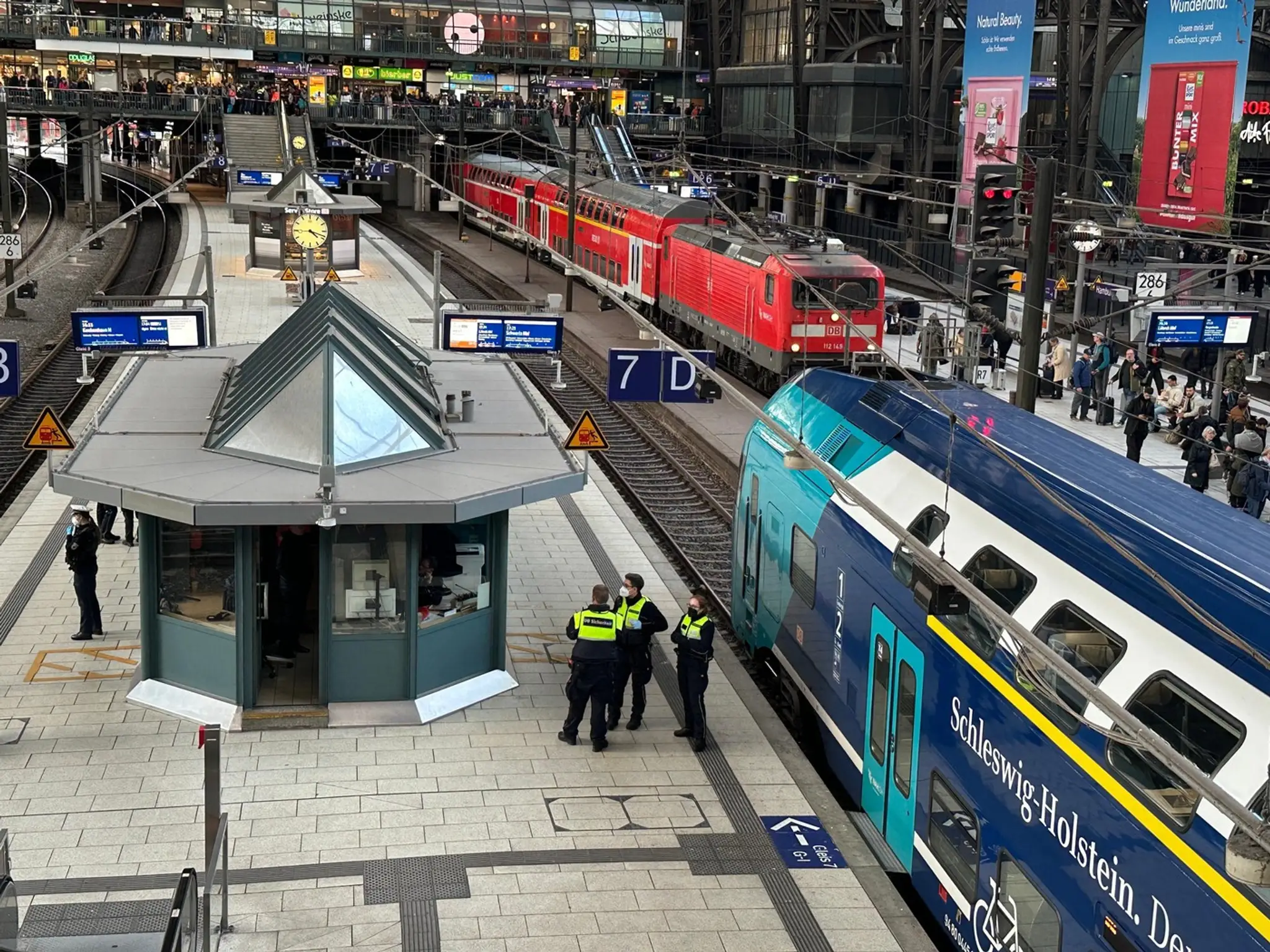 Uzavreté nástupište na stanici v Hamburgu