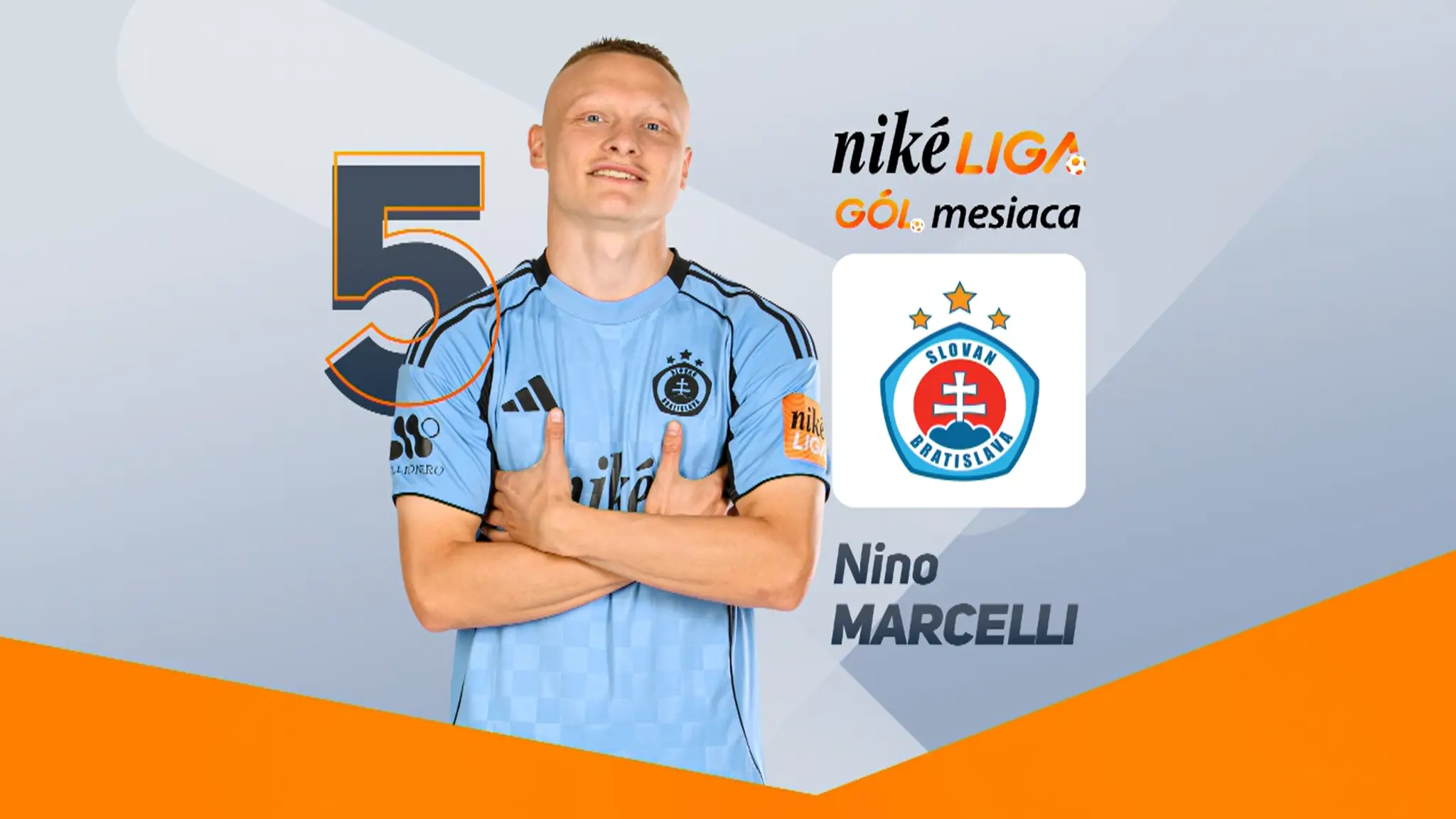 Kandidátom na gól mesiaca február je aj Nino Marcelli.
