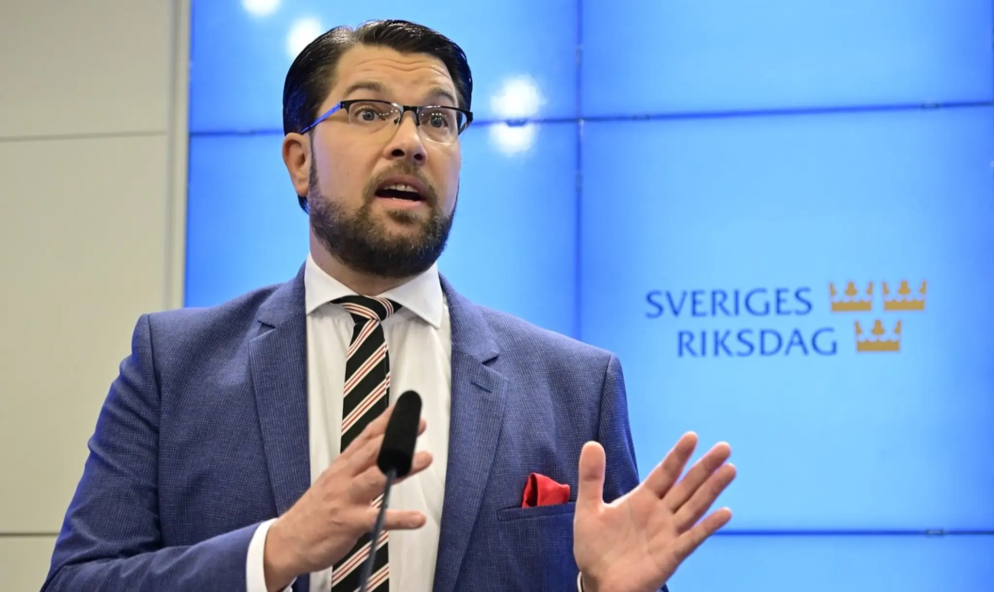 Líder Švédskych demokratov Jimmie Åkesson. 