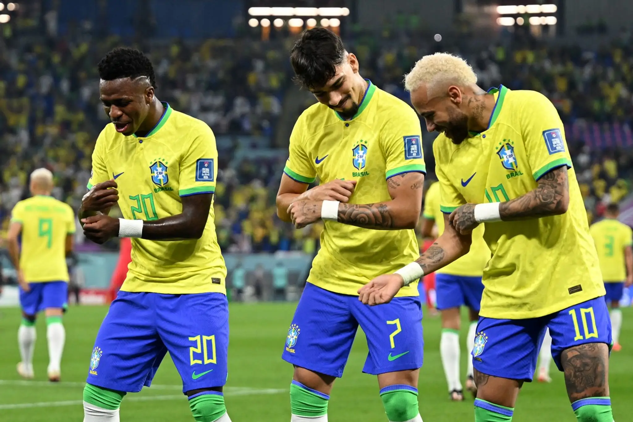 Reprezentanti Brazílie tradične oslavovali svoje góly tancom