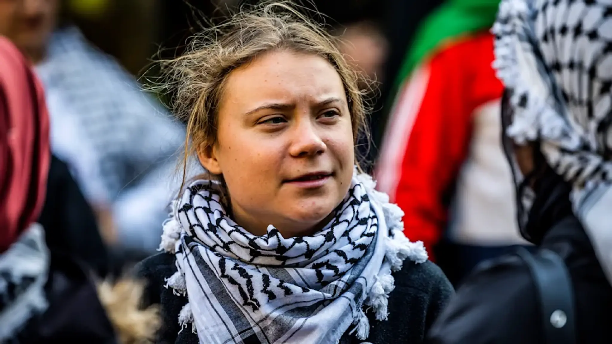 Greta Thunbergová na proteste v Berlíne