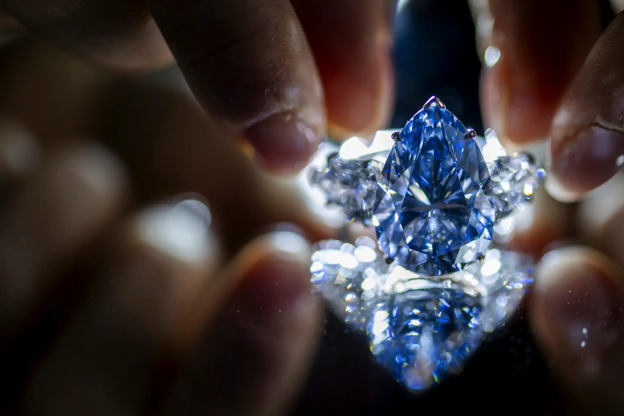 Na snímke mimoriadne vzácny modrý diamant Bleu Royal.