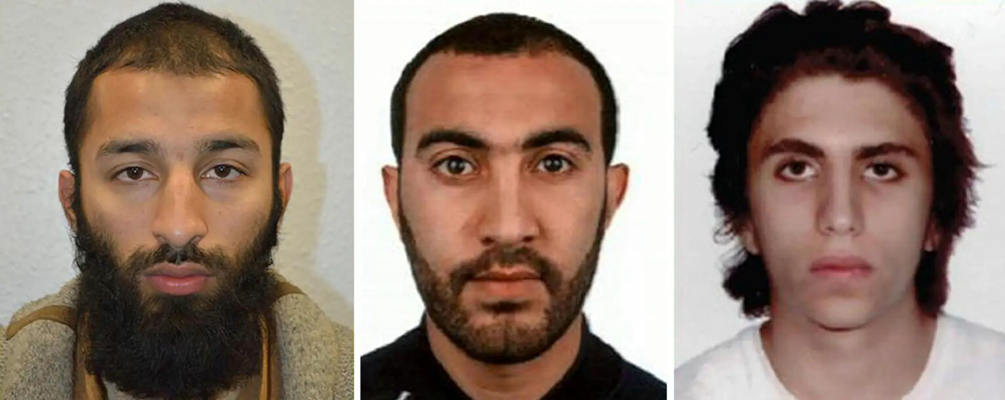 Trojica páchateľov zľava Khuram Shazad Butt, Rachid Redouane a Youssef Zaghba.